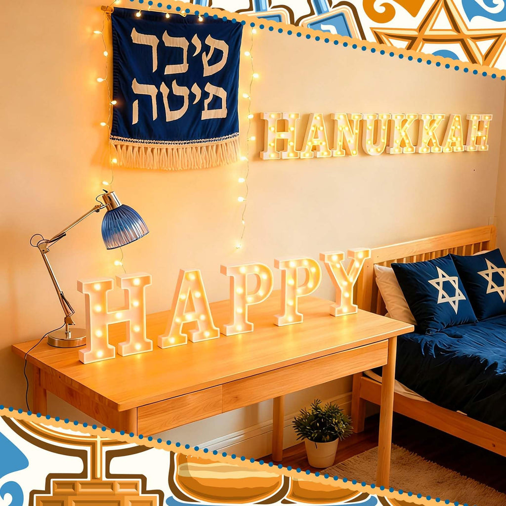 11 Pcs Happy Kwanzaa Large LED Letter Sign LED Lights Battery Powered Table Decorations for Party Favor Light Centerpiece Tabletop Decoration