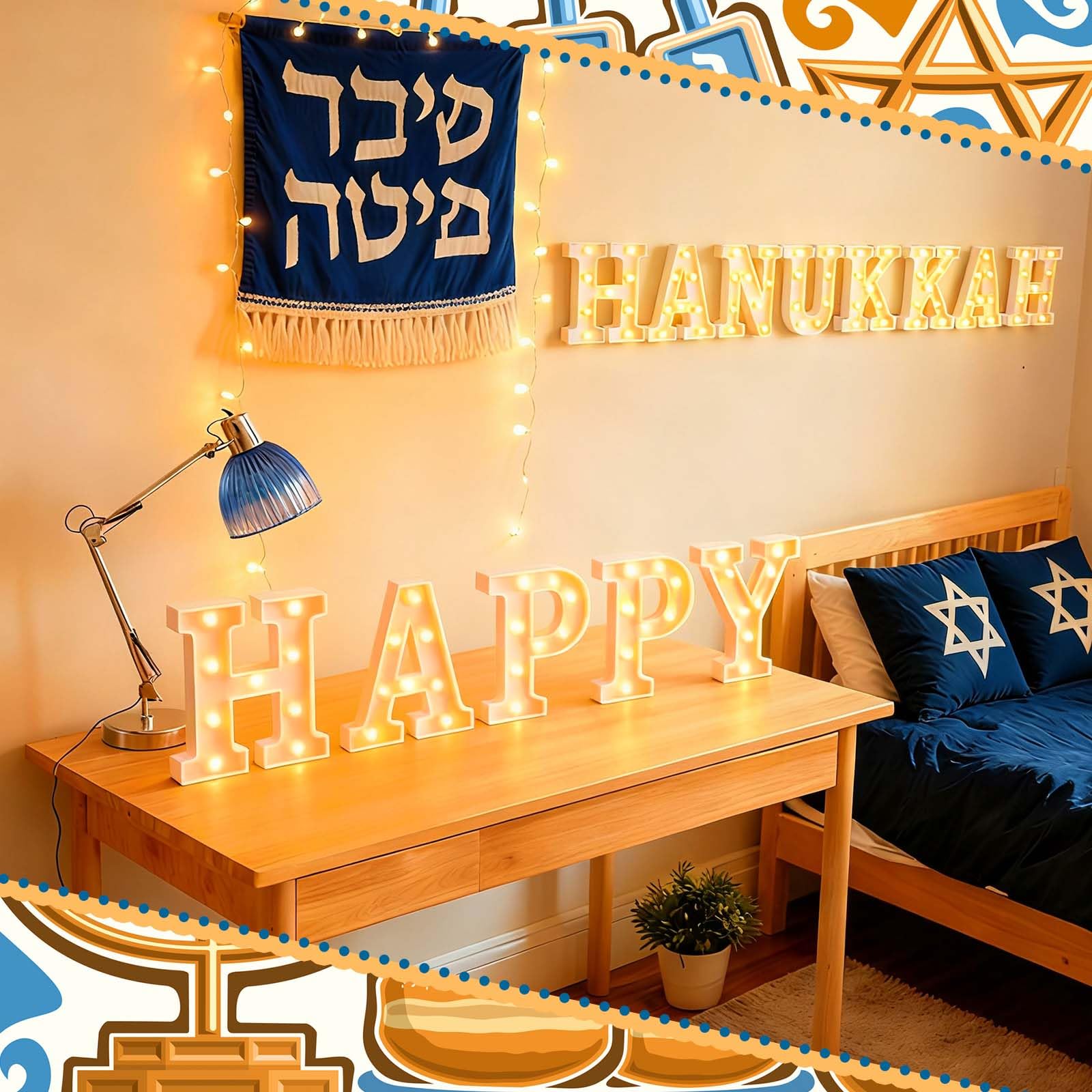 11 Pcs Happy Kwanzaa Large LED Letter Sign LED Lights Battery Powered Table Decorations for Party Favor Light Centerpiece Tabletop Decoration