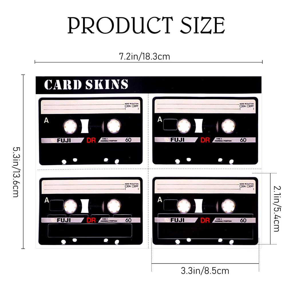 4PCS Credit Card Skin Set, Waterproof Debit Card Sticker Game Machine Theme Bank Card Sticker Skins - Black