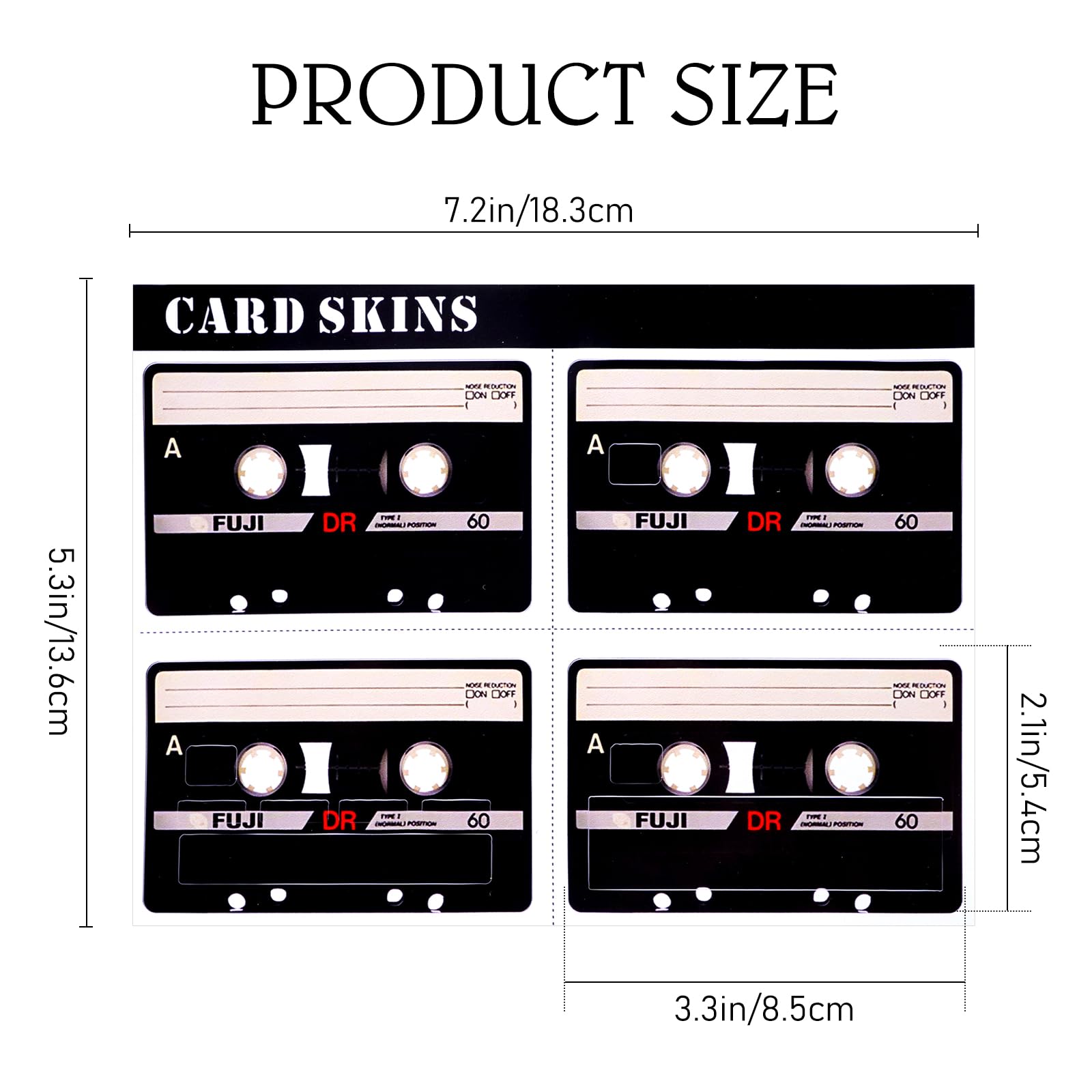 4PCS Credit Card Skin Set, Waterproof Debit Card Sticker Game Machine Theme Bank Card Sticker Skins - Black