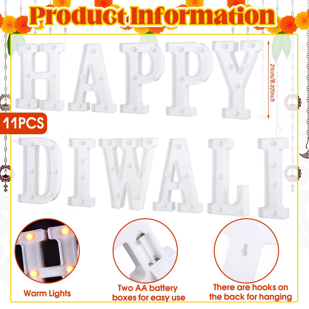 11 Pcs Happy Kwanzaa Large LED Letter Sign LED Lights Battery Powered Table Decorations for Party Favor Light Centerpiece Tabletop Decoration