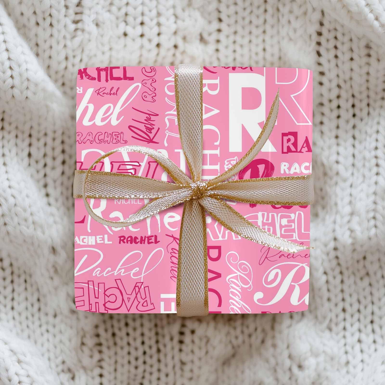 InterestPrint Custom Photo Wrapping Paper Merry Christmas with Christmas hat Wrapping Paper Custom Name Gift Wrap Roll Perfect for Birthdays 58"x 23"