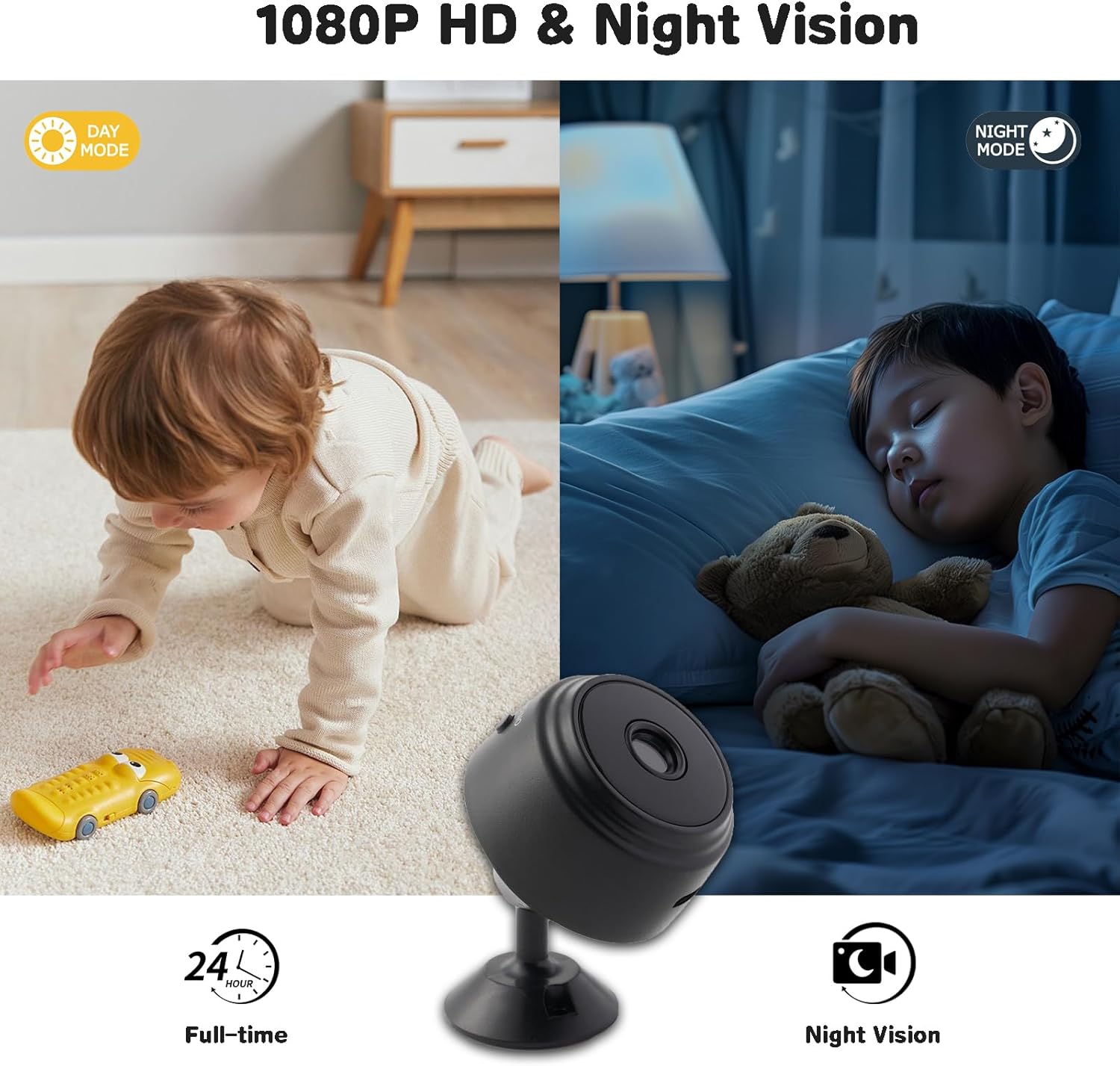 Hidden Cameras -Nanny Cam -WiFi Wireless -1080P HD Security Camera-Best Mini -Car Cameras for Surveillance-Surveillance Camera with Motion Detection and Night Vision,App Control