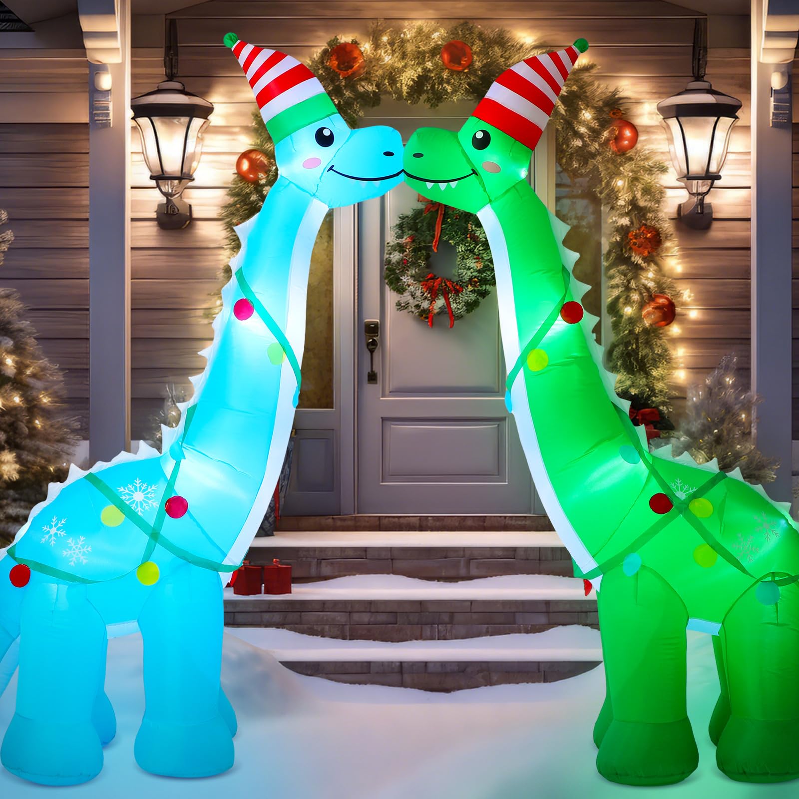 9.8 ft Giant Black Santa Christmas Arch Inflatable Decoration Merry Christmas Arch Outdoor Decoration Built in LED Blower Blow up for Outdoor Yard Garden Lawn Xmas Holiday Decor