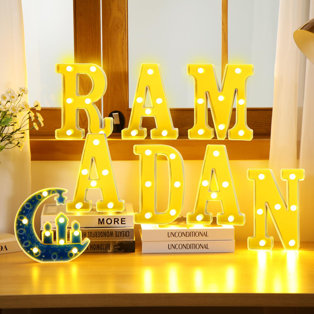 11 Pcs Happy Kwanzaa Large LED Letter Sign LED Lights Battery Powered Table Decorations for Party Favor Light Centerpiece Tabletop Decoration