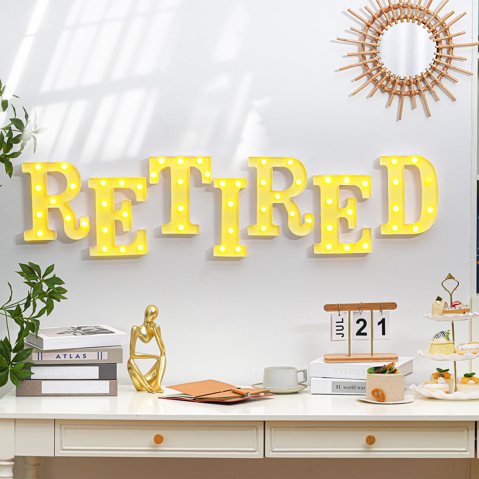 11 Pcs Happy Kwanzaa Large LED Letter Sign LED Lights Battery Powered Table Decorations for Party Favor Light Centerpiece Tabletop Decoration