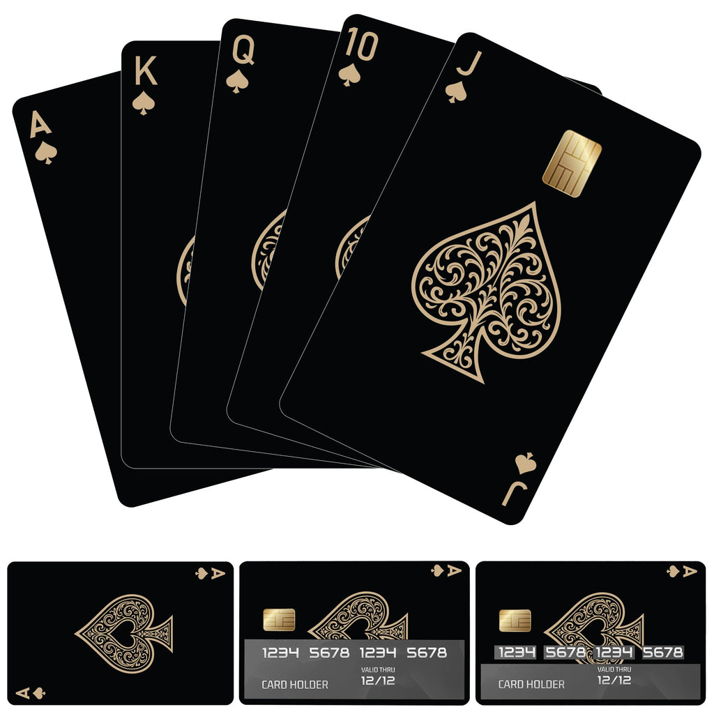 8Pcs Credit Card Skin Sticker, Funny Debit Card Skin Sticker Cover, Durable Vinyl Stickers for Debit Credit Cards, Cute Waterproof Skins Cover for Bank, EBT, Key, Transportation, ID (Poker)