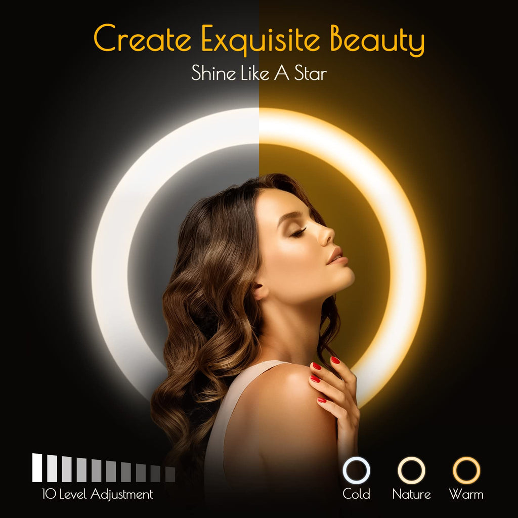 Weilisi 10" Ring Light with Stand 72'' Tall & Phone Holder,38 Color Modes Selfie Light with Tripod Stand,Stepless Dimmable/Speed LED Ring Light for iPhone & Android,YouTube, Makeup,TIK Tok
