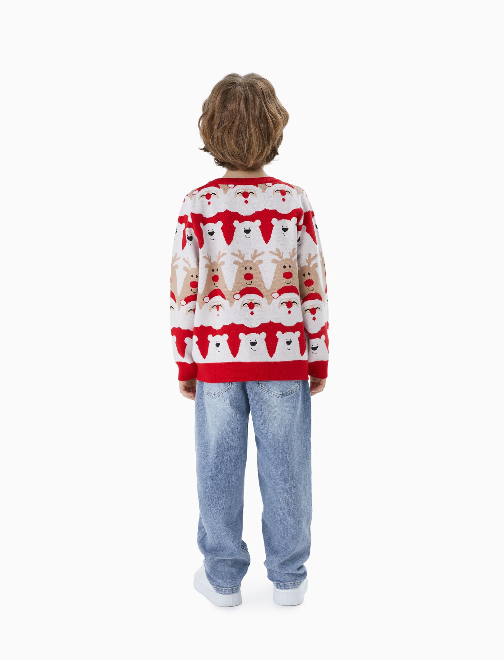 PATPAT Christmas Sweater Family Set Long Sleeve Knit Sweater Holiday Xmas Knitted Pullover