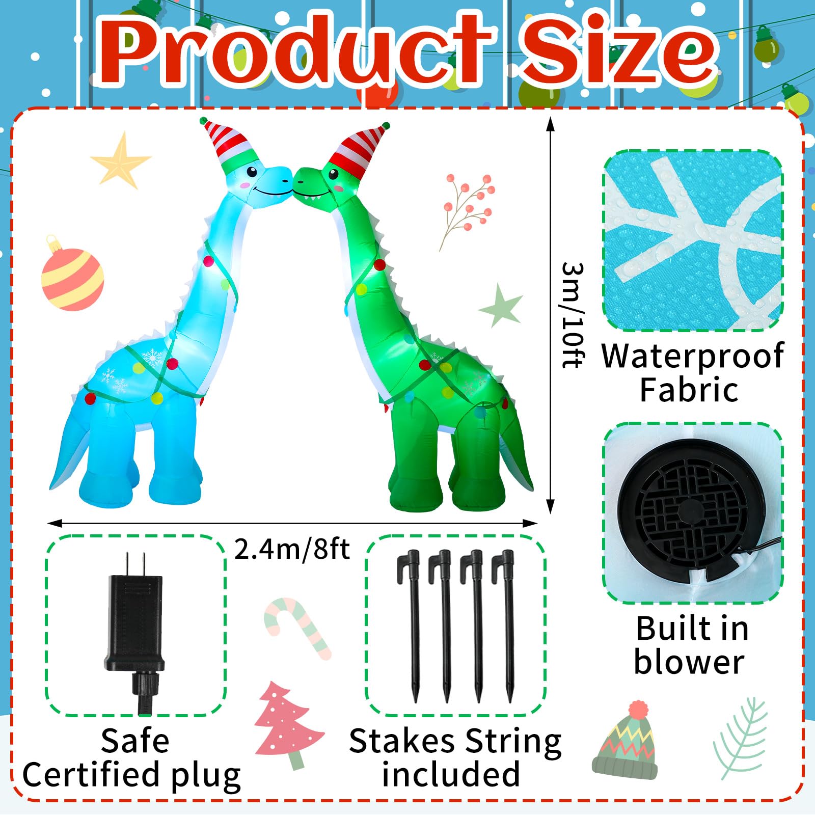 9.8 ft Giant Black Santa Christmas Arch Inflatable Decoration Merry Christmas Arch Outdoor Decoration Built in LED Blower Blow up for Outdoor Yard Garden Lawn Xmas Holiday Decor