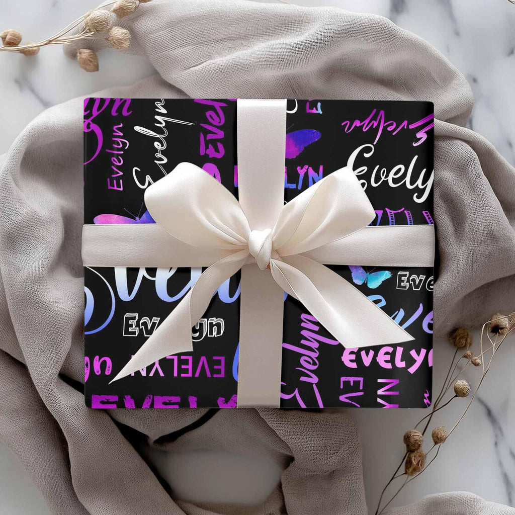 InterestPrint Custom Photo Wrapping Paper Merry Christmas with Christmas hat Wrapping Paper Custom Name Gift Wrap Roll Perfect for Birthdays 58"x 23"