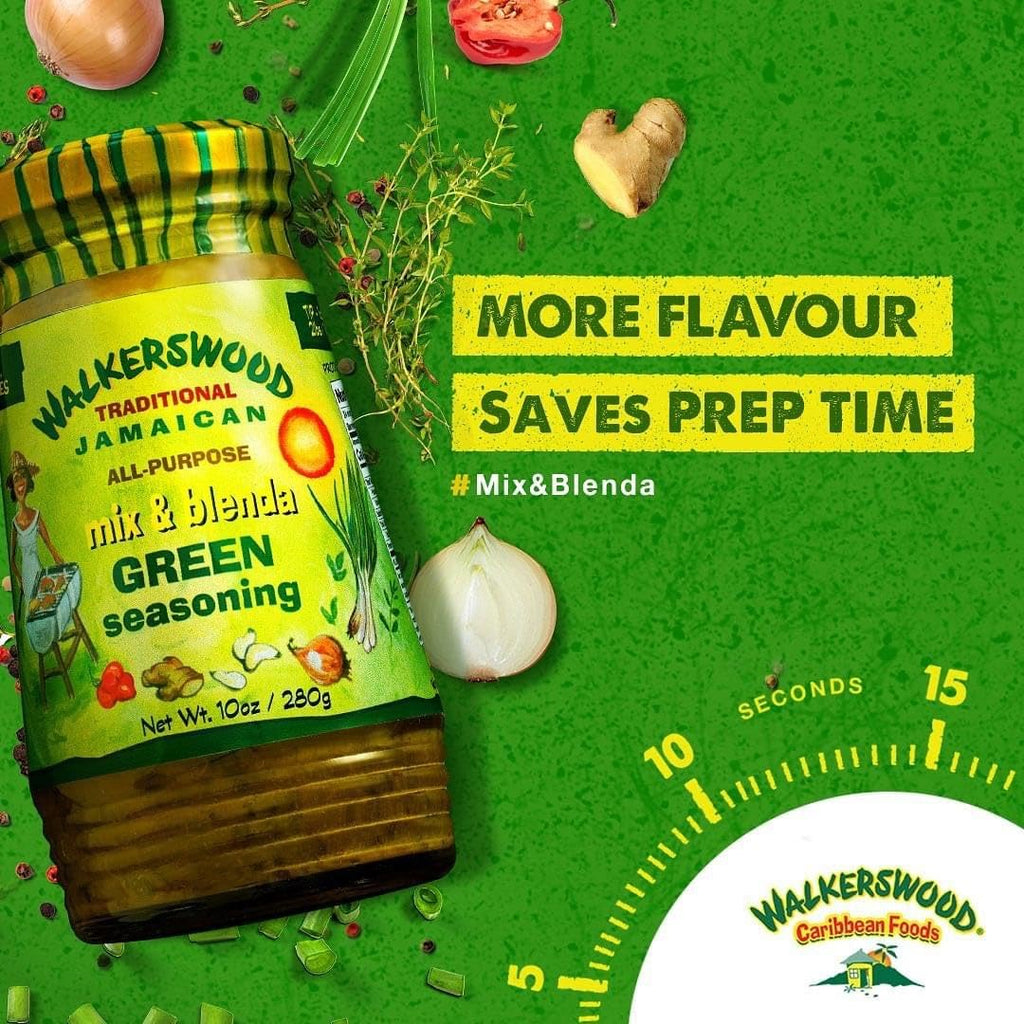 Walkerswood Traditional Jamaican All Purpose Mix and Blenda Green Seasoning, 10 oz (Packaging May Vary)