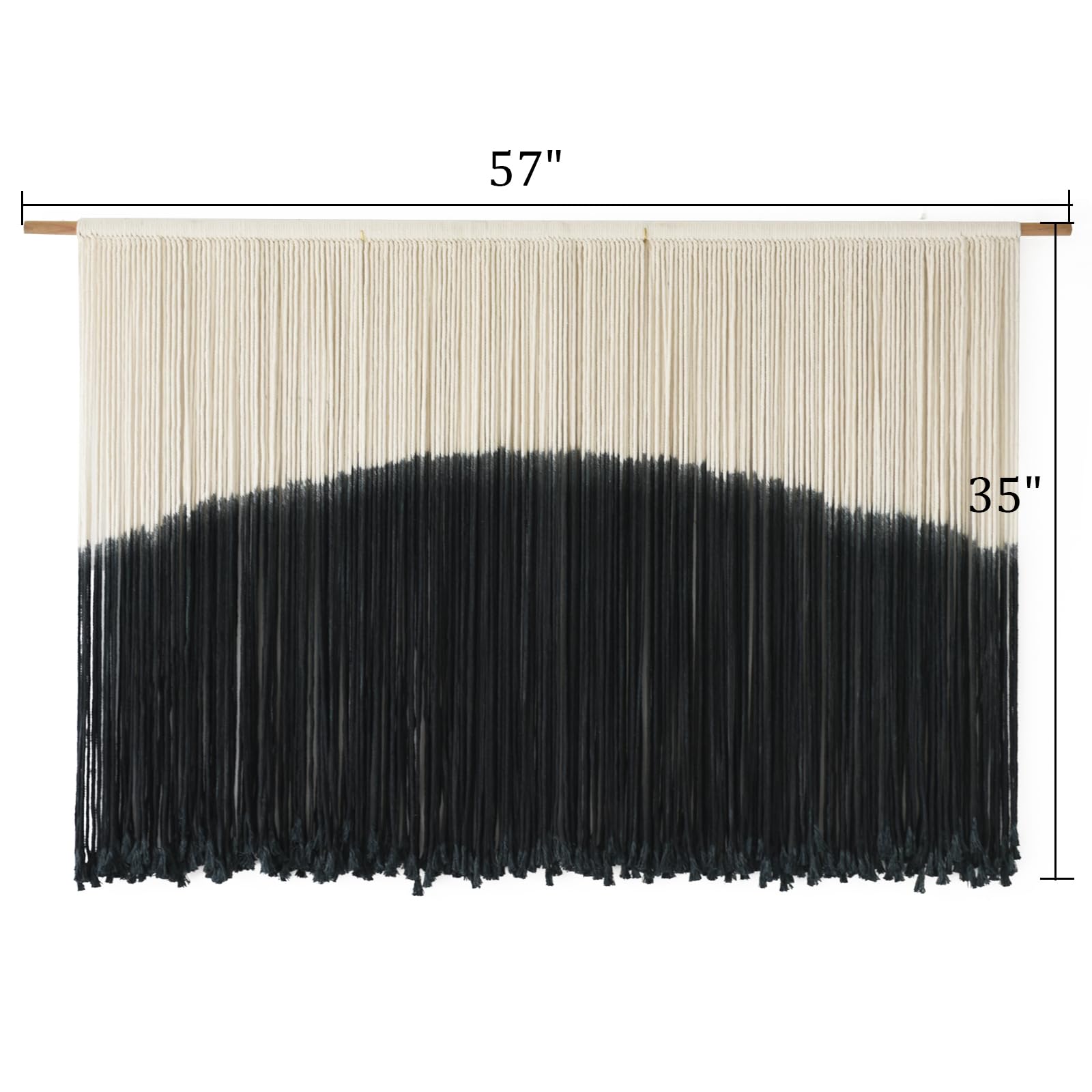 Flber Macrame Wall Hanging Tie-Dye Geometric Decor Large Scale Wall Art Statement Bohemian Yarn Tapestry Home Wall Decor 59''W*35''L