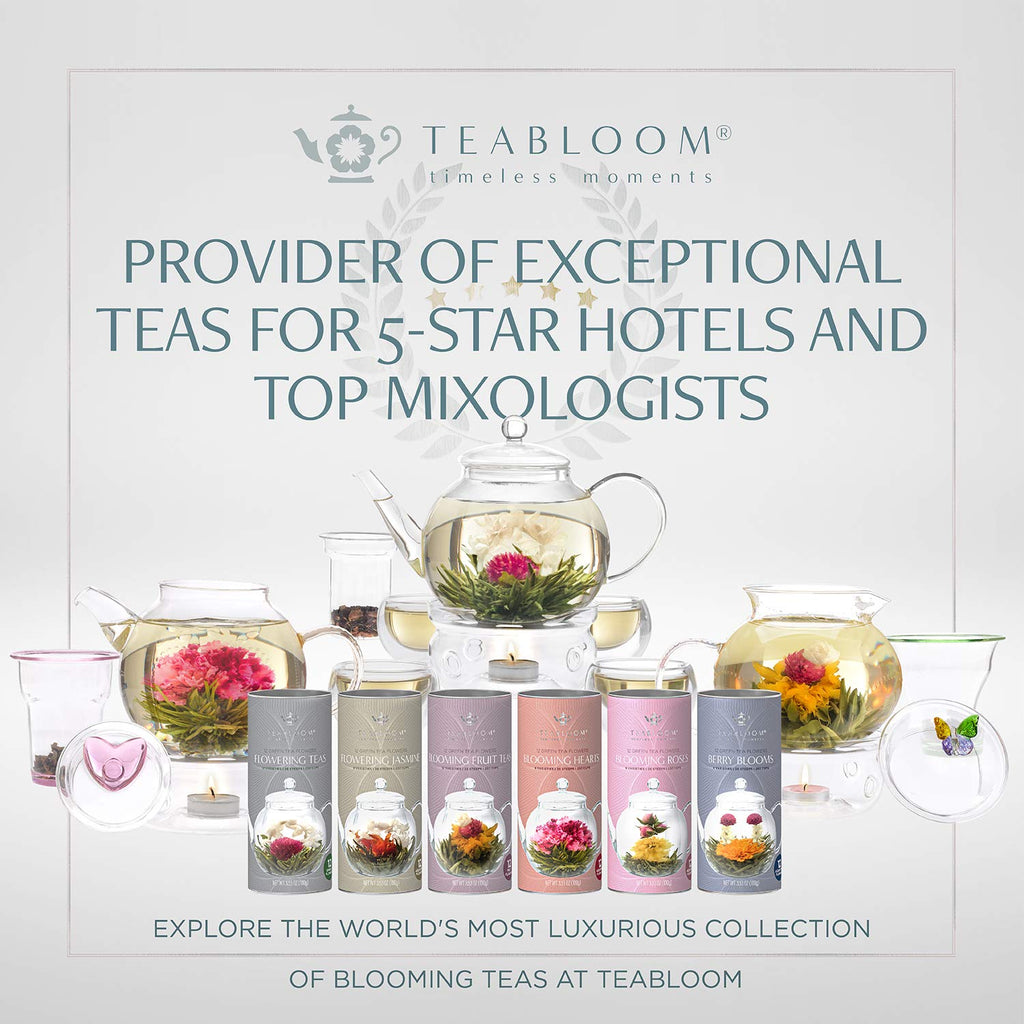 Teabloom - World's Finest Pyramid Tea Collection, 24 Varieties of USDA Certified Organic & Kosher Teas - Black Tea, Green Tea, White Tea, Oolong Tea, and Herbal/Fruit Tea Blends