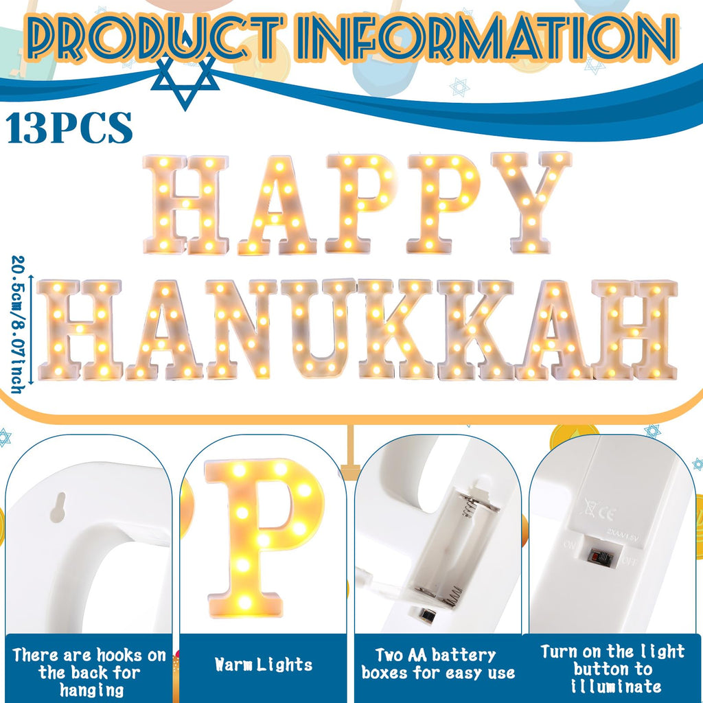 11 Pcs Happy Kwanzaa Large LED Letter Sign LED Lights Battery Powered Table Decorations for Party Favor Light Centerpiece Tabletop Decoration