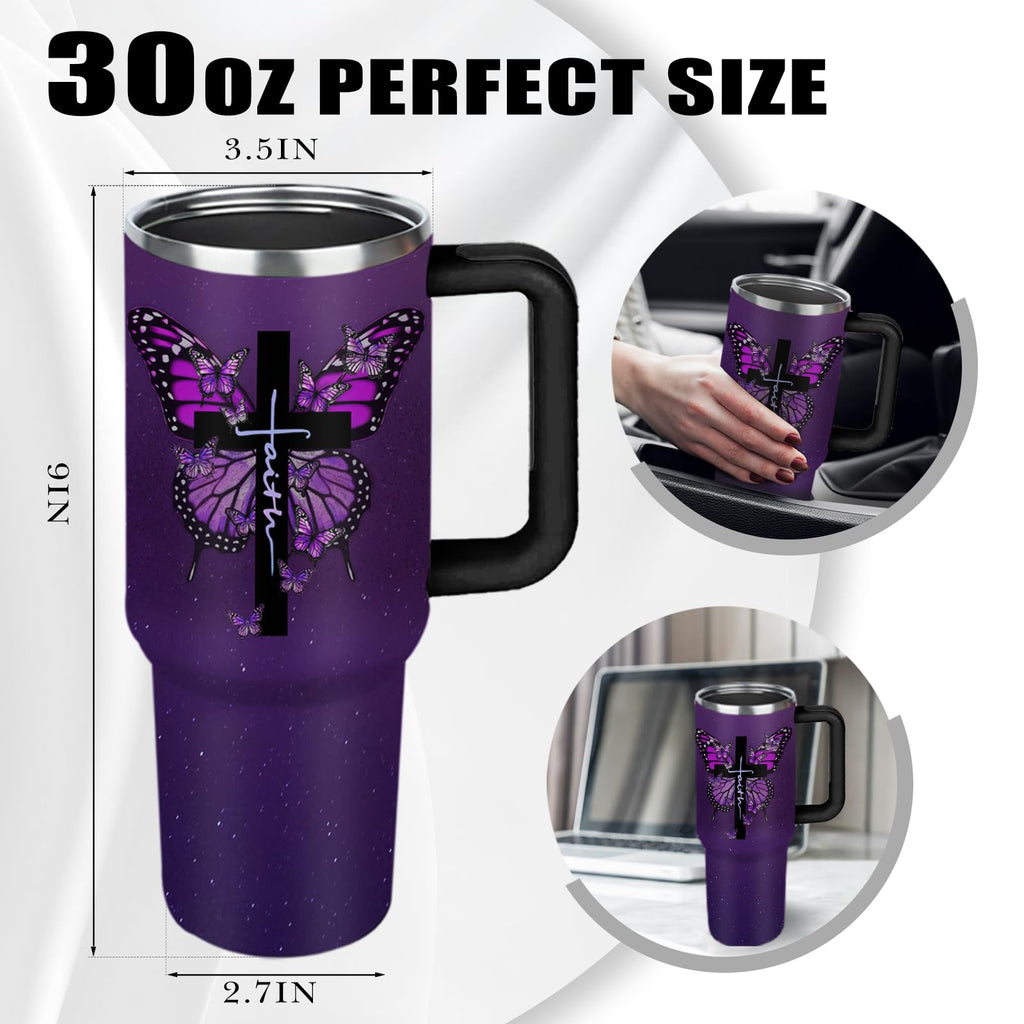 Christian Gifts for Women, 40 oz I Can Do All Things Christ Tumbler With Handle, Inspirational Religious Birthday Gifts for Faith Cup, Christian Jesus God Bible Verse Pastor Prayer Gift for Christmas