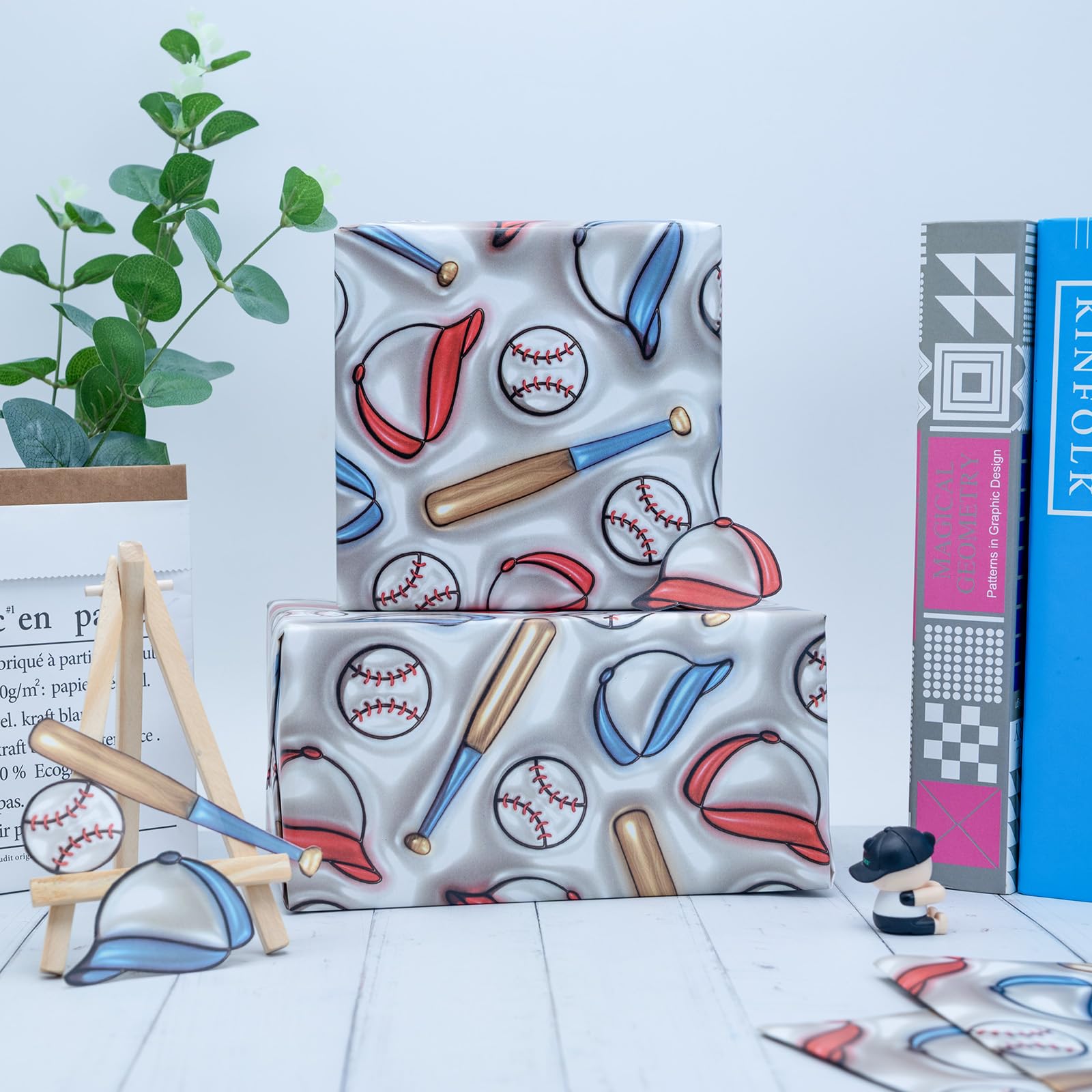 Vnaaem African American Christmas Wrapping Paper Black Holiday Style Gift Wrap Paper Bulk Santa Angel Merry Christmas Element Dsign for Boys Girls Family - 20 X 28 Inches 8 Folded Sheets