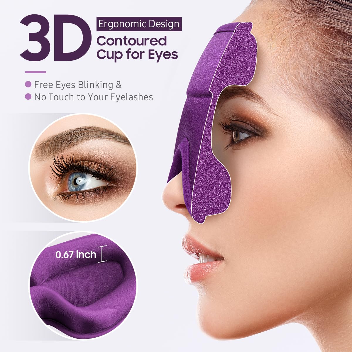 Sleep Mask, Premium Eye Mask for Sleeping, Total Blackout, Super Soft Comfort, Adjustable Fit, Upgraded 3D Ergonomic Designed Sleeping Mask for Home, Office, Travel, Meditation, Yoga, Pink