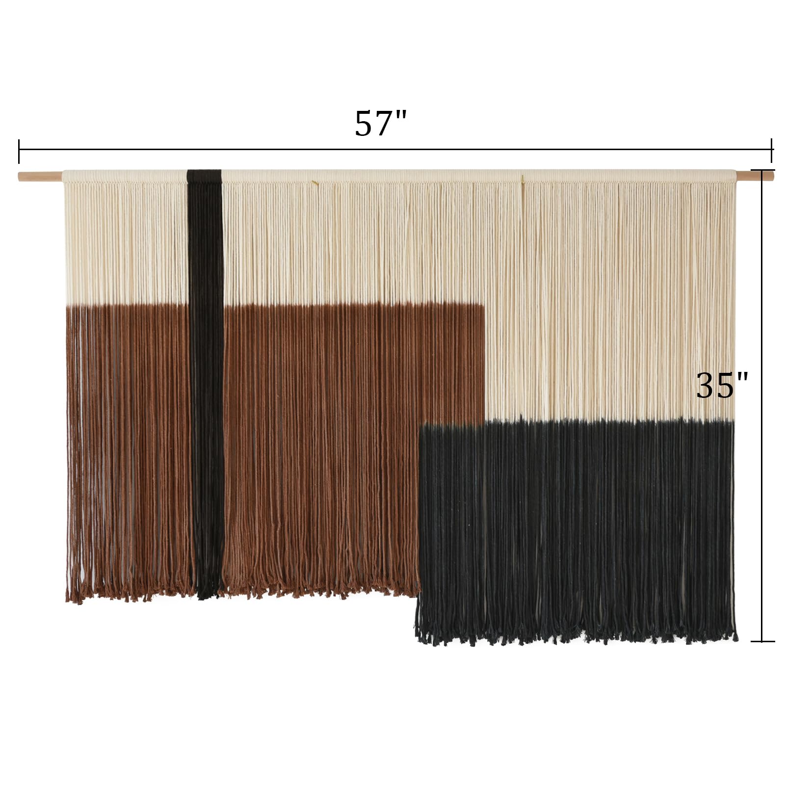 Flber Macrame Wall Hanging Tie-Dye Geometric Decor Large Scale Wall Art Statement Bohemian Yarn Tapestry Home Wall Decor 59''W*35''L