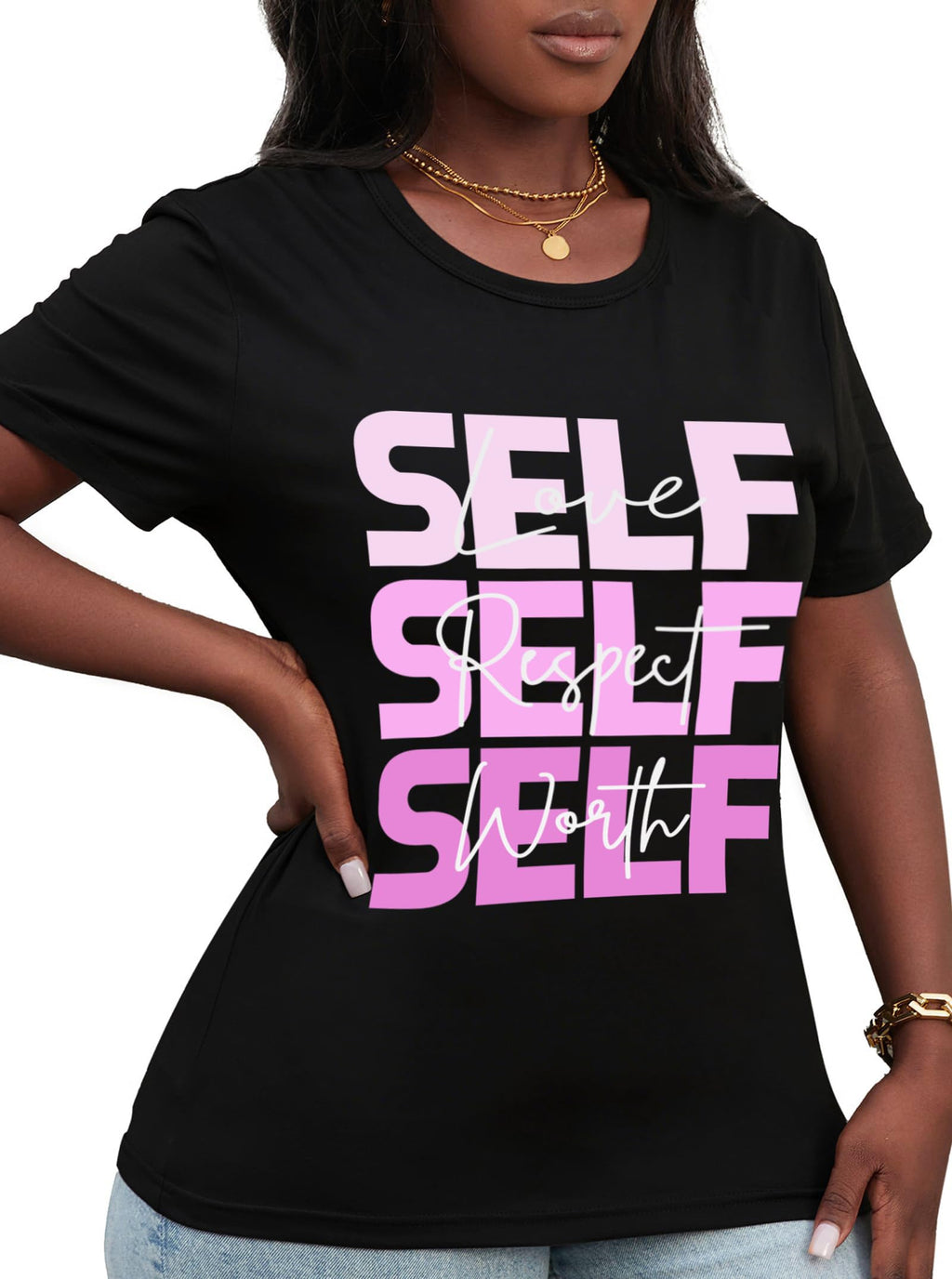 Hilinker Women's Funny Graphic Tees Casual Loose Summer Cute Tops Short Sleeve T Shirts