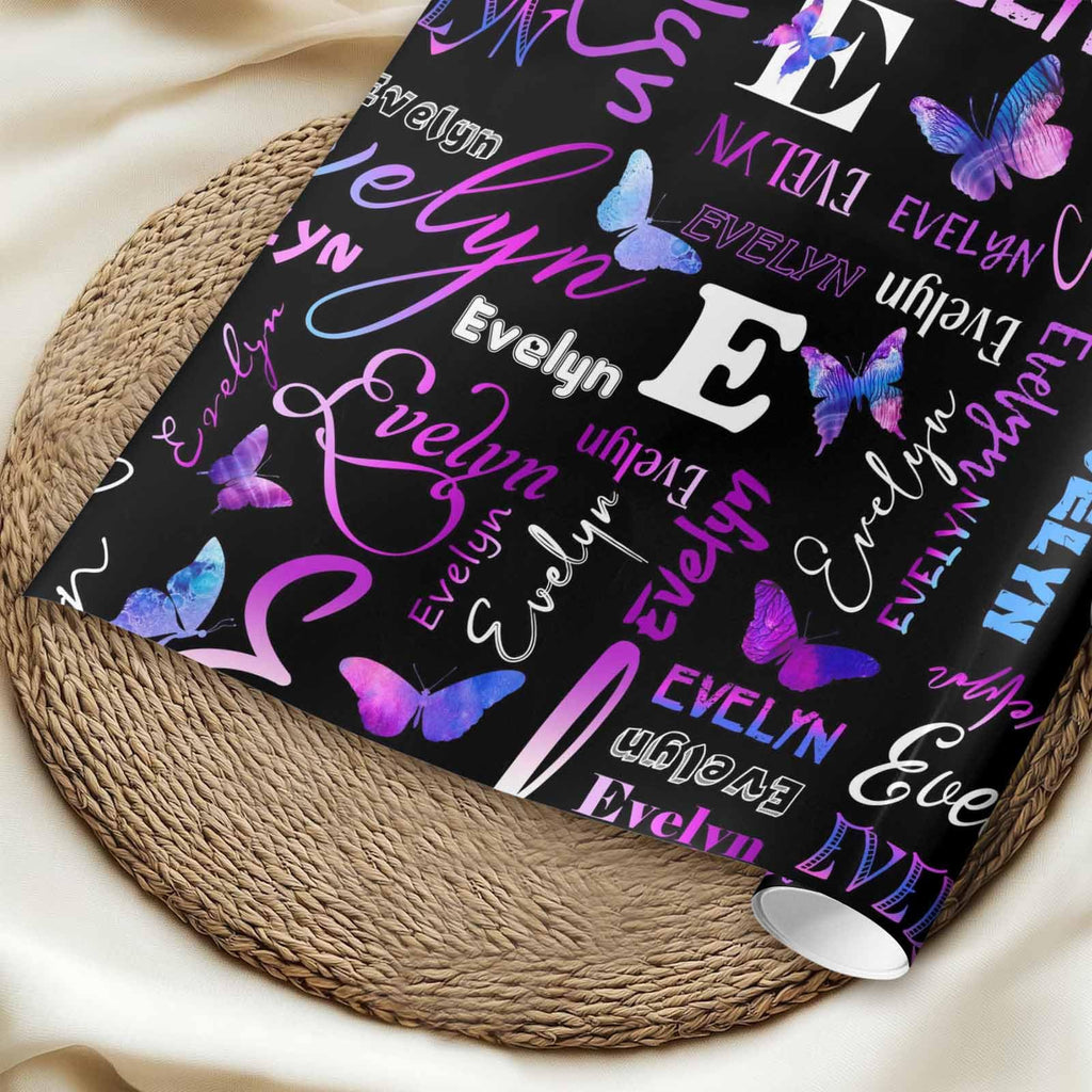 InterestPrint Custom Photo Wrapping Paper Merry Christmas with Christmas hat Wrapping Paper Custom Name Gift Wrap Roll Perfect for Birthdays 58"x 23"