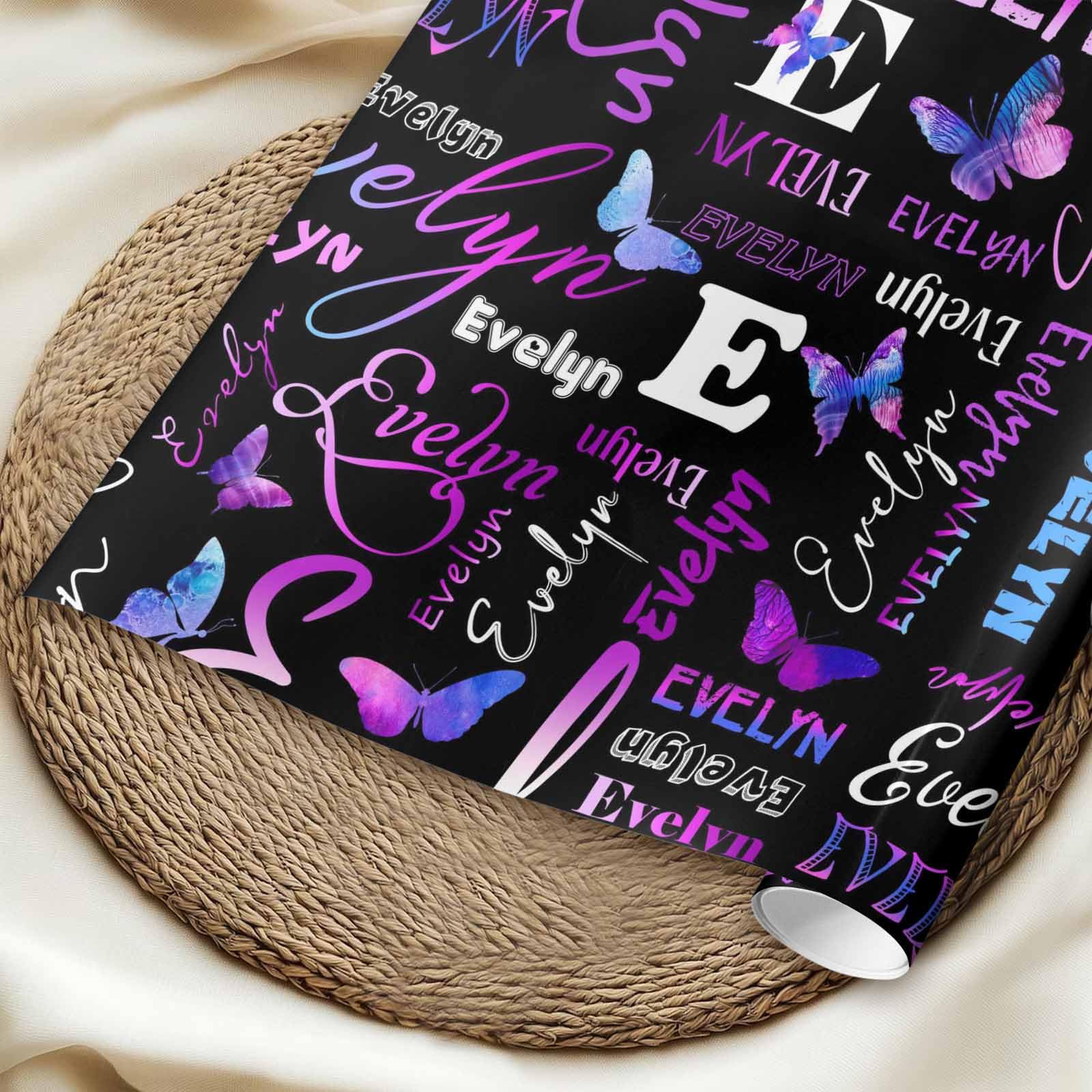 InterestPrint Custom Photo Wrapping Paper Merry Christmas with Christmas hat Wrapping Paper Custom Name Gift Wrap Roll Perfect for Birthdays 58"x 23"