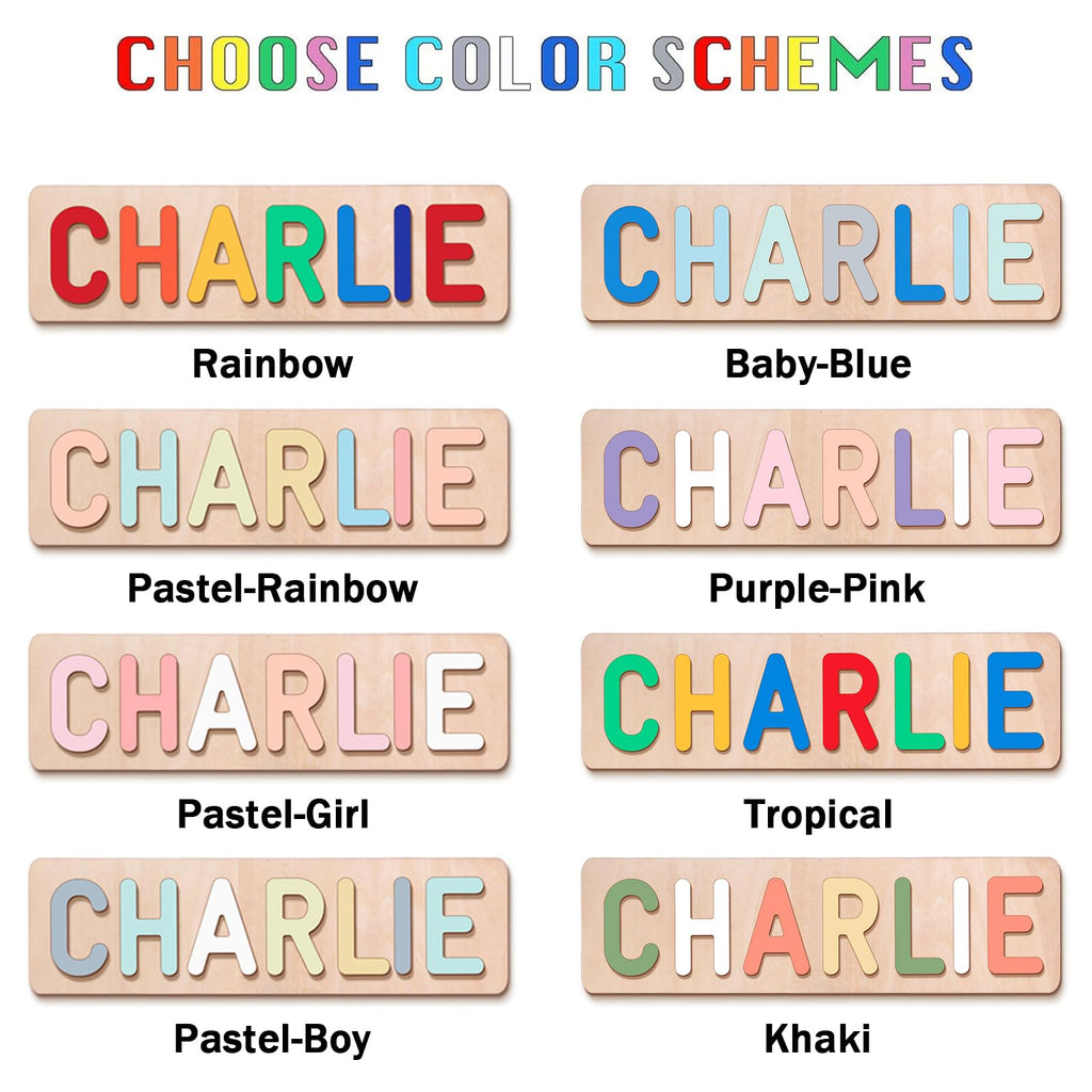 Personalized Name Puzzle for Kids, Personalized Baby Gifts Custom Name Puzzles for Toddlers 1-3 Animal Puzzle, Customized 1st Birthday for Girls & Boys Wooden Puzzle Montessor Toys for Kids