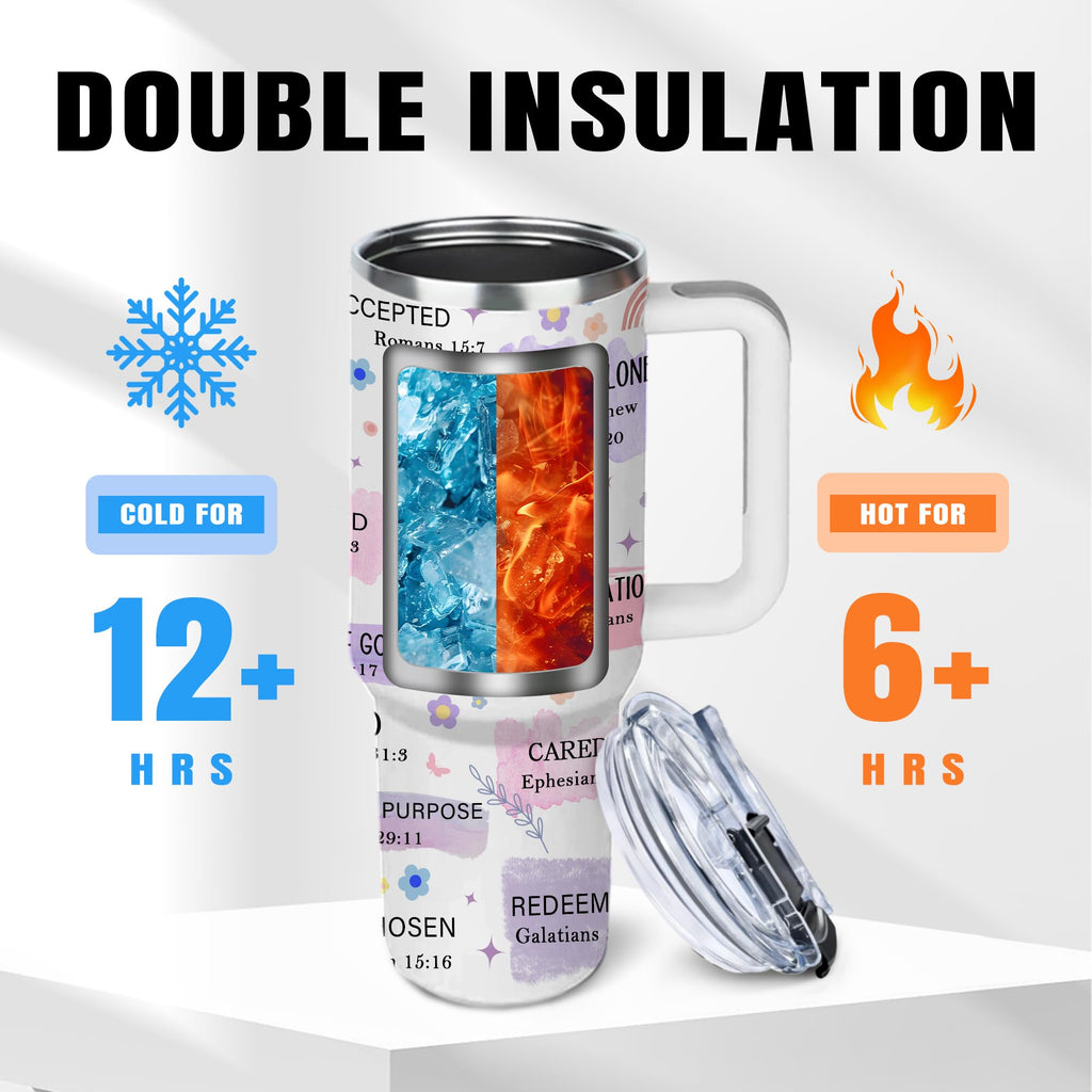 Christian Gifts for Women, 40 oz I Can Do All Things Christ Tumbler With Handle, Inspirational Religious Birthday Gifts for Faith Cup, Christian Jesus God Bible Verse Pastor Prayer Gift for Christmas