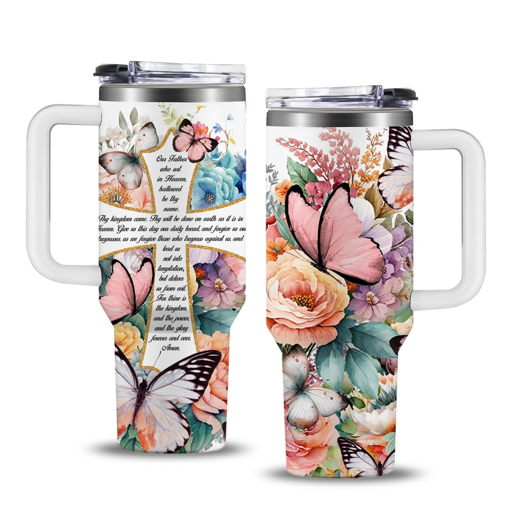 Christian Gifts for Women, 40 oz I Can Do All Things Christ Tumbler With Handle, Inspirational Religious Birthday Gifts for Faith Cup, Christian Jesus God Bible Verse Pastor Prayer Gift for Christmas