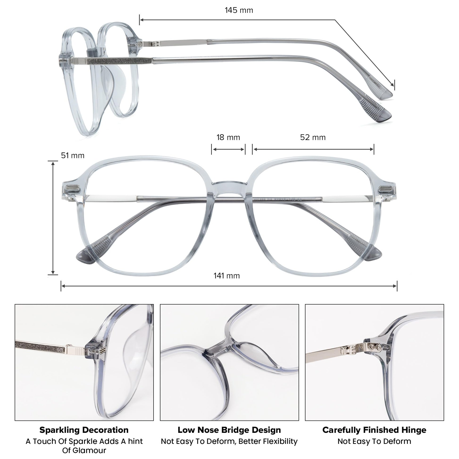 GUDVUE Blue Light Glasses, Computer/Gaming/TV/Phones Glasses for women, Anti Glare/UV400/Eye Strain