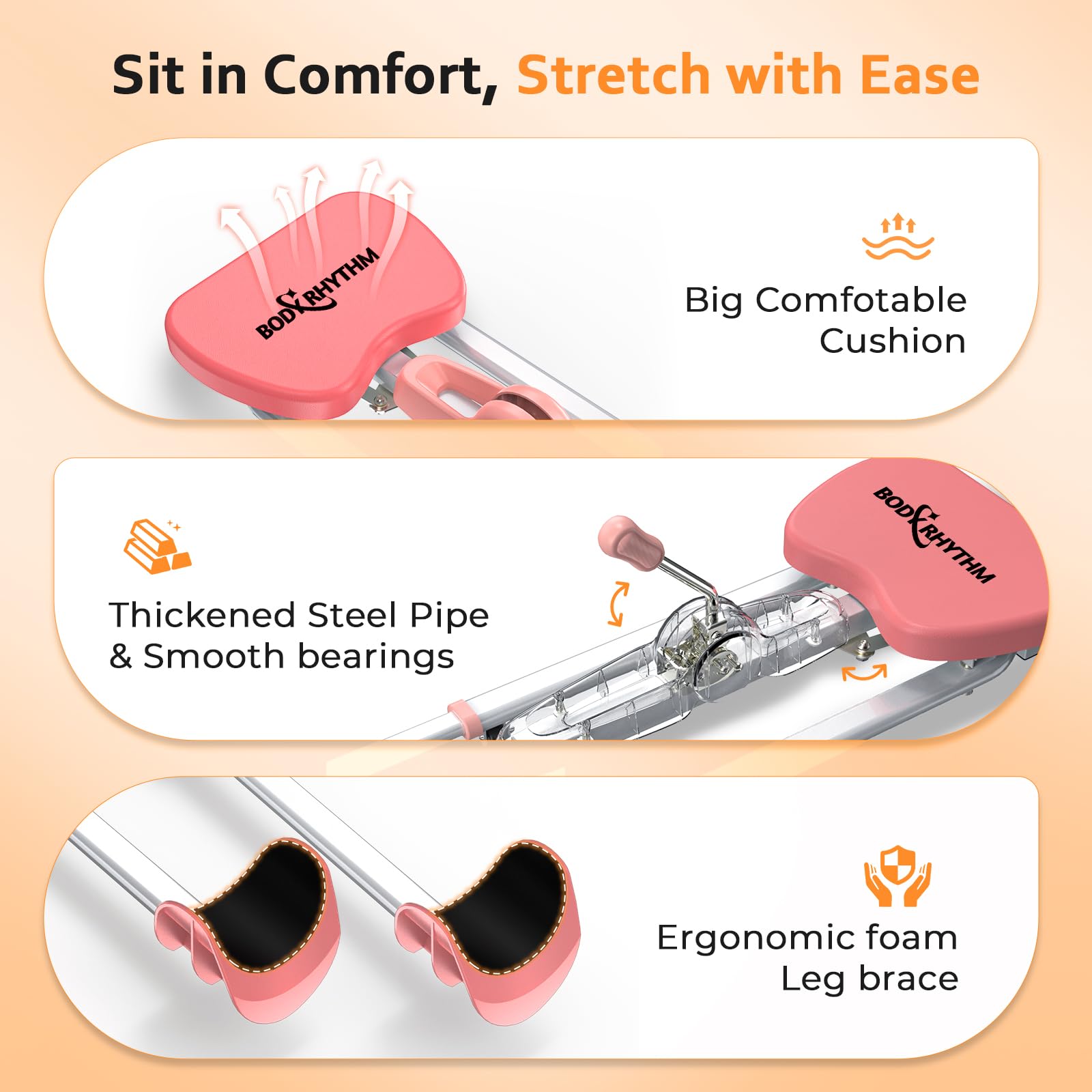 BODY RHYTHM Leg Stretcher - Split Machine for Leg Stretching - Flexibility Stretching Equipment - Ballet, Yoga, Dance, Martial Arts, MMA - Home Yoga Gym Fitness