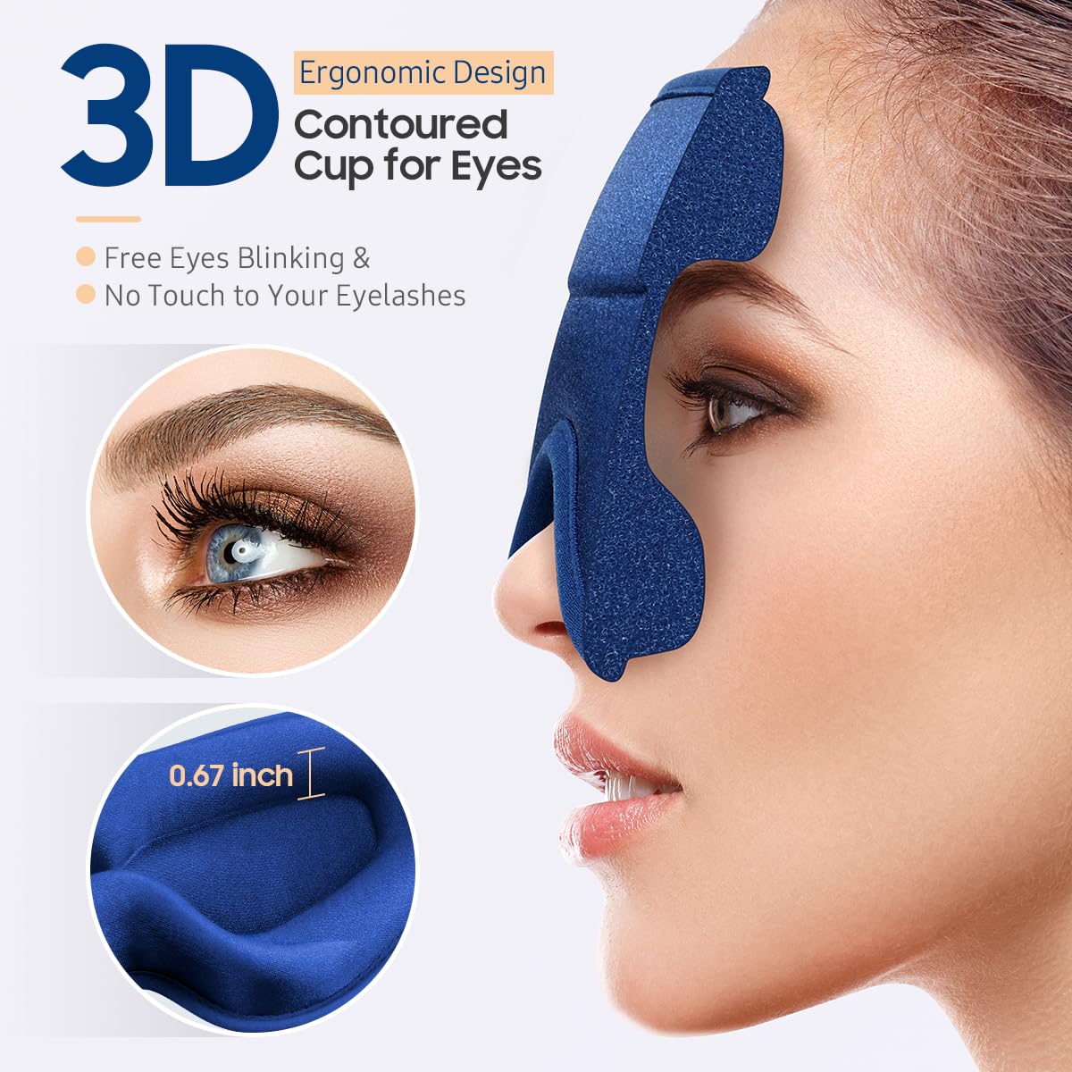 Sleep Mask, Premium Eye Mask for Sleeping, Total Blackout, Super Soft Comfort, Adjustable Fit, Upgraded 3D Ergonomic Designed Sleeping Mask for Home, Office, Travel, Meditation, Yoga, Pink