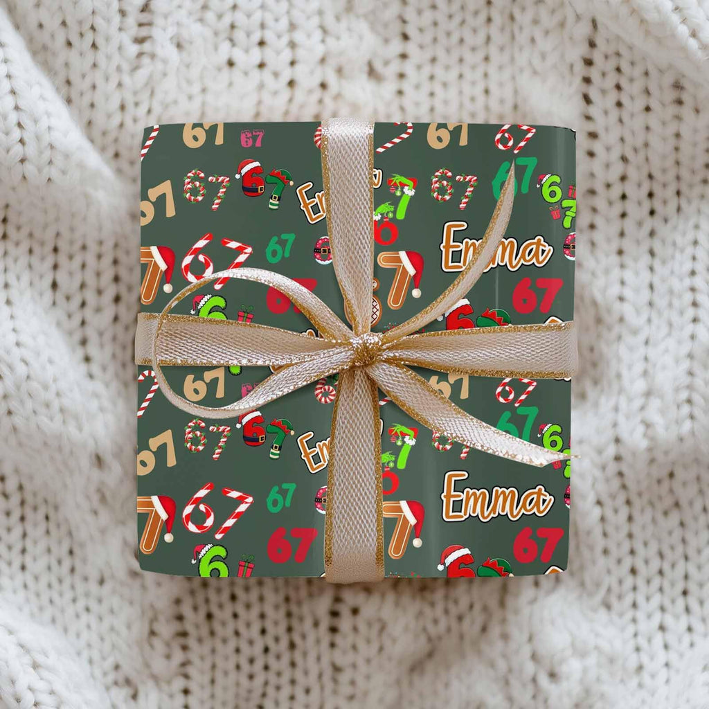 InterestPrint Custom Photo Wrapping Paper Merry Christmas with Christmas hat Wrapping Paper Custom Name Gift Wrap Roll Perfect for Birthdays 58"x 23"
