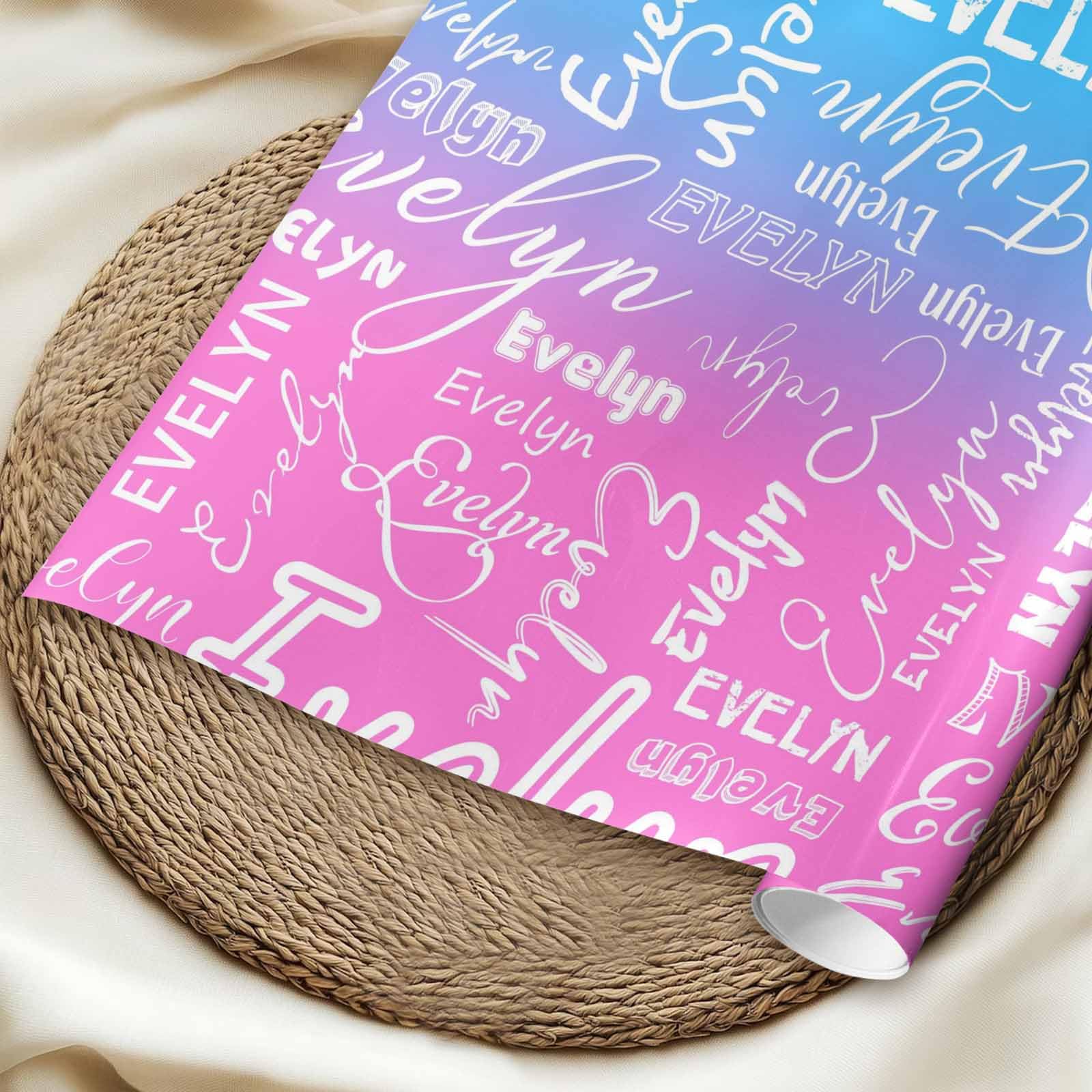 InterestPrint Custom Photo Wrapping Paper Merry Christmas with Christmas hat Wrapping Paper Custom Name Gift Wrap Roll Perfect for Birthdays 58"x 23"