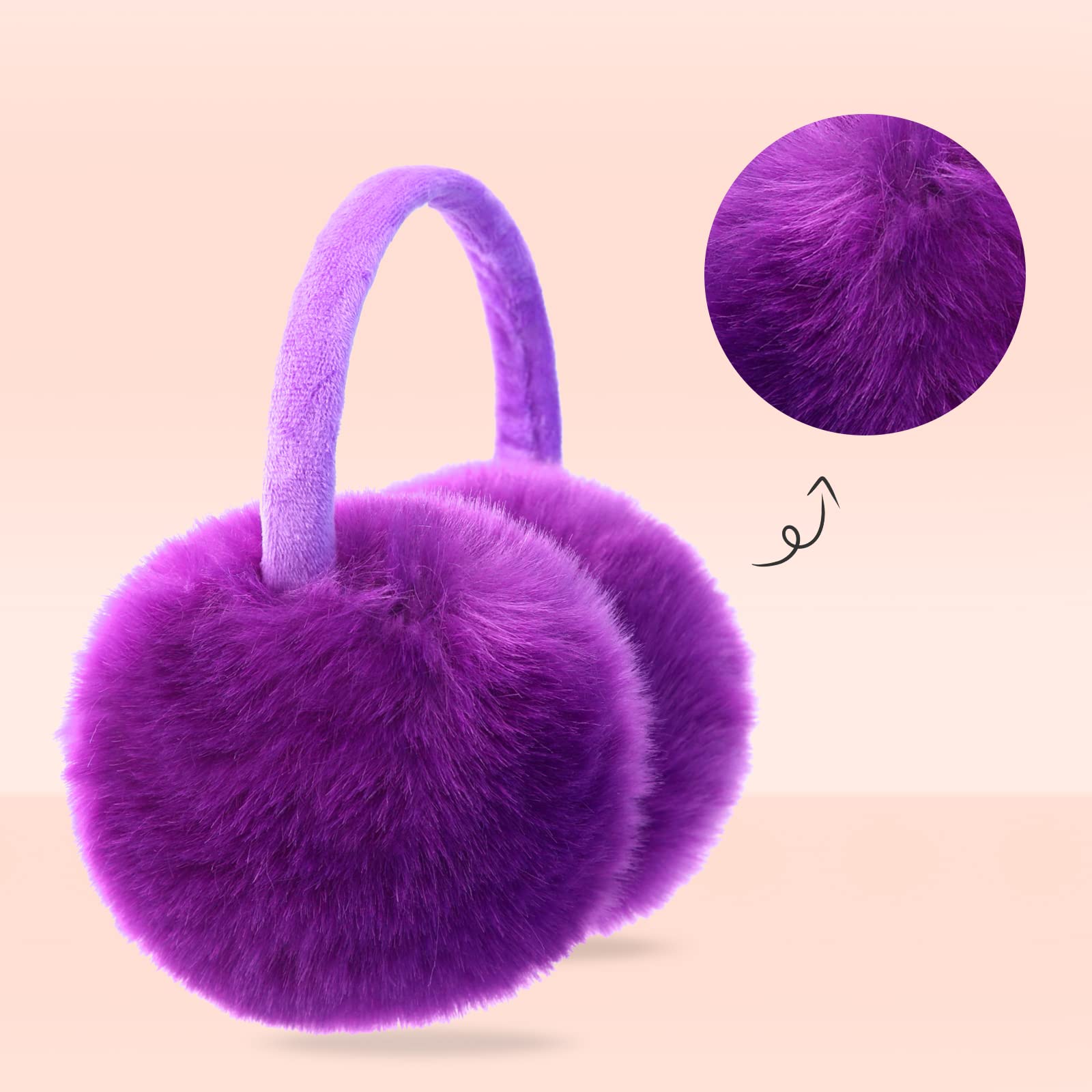 POXIMI Women Winter Earmuffs Girl Ski Adjustable Ear Covers for Cute Bow Ear Warmer Outdoor Earmuff Fleece Lining