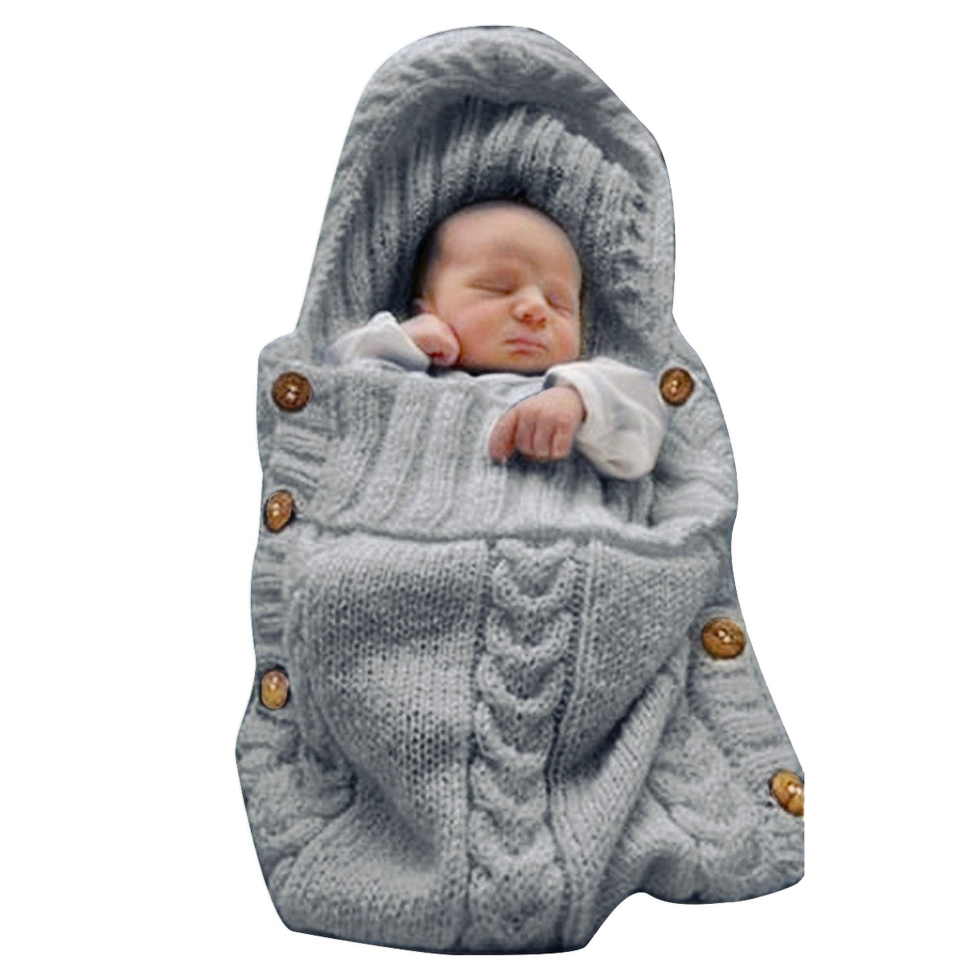 XMWEALTHY Newborn Baby Wrap Swaddle Blanket Knit Sleeping Bag Sleep Sack Stroller Wrap for Baby(Beige) (0-6 Month)