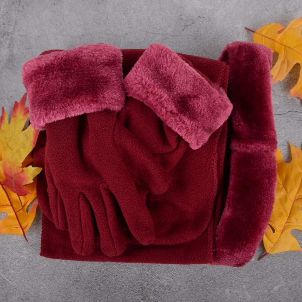 boxed-gifts Women's Warm Fleece Winter - Women's Hat and Glove Set + Hats Gloves Scarves for Women