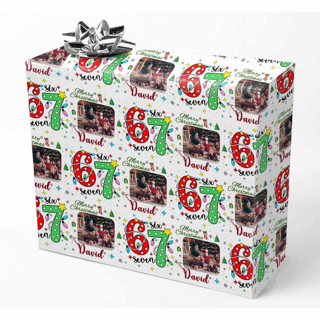 InterestPrint Custom Photo Wrapping Paper Merry Christmas with Christmas hat Wrapping Paper Custom Name Gift Wrap Roll Perfect for Birthdays 58"x 23"