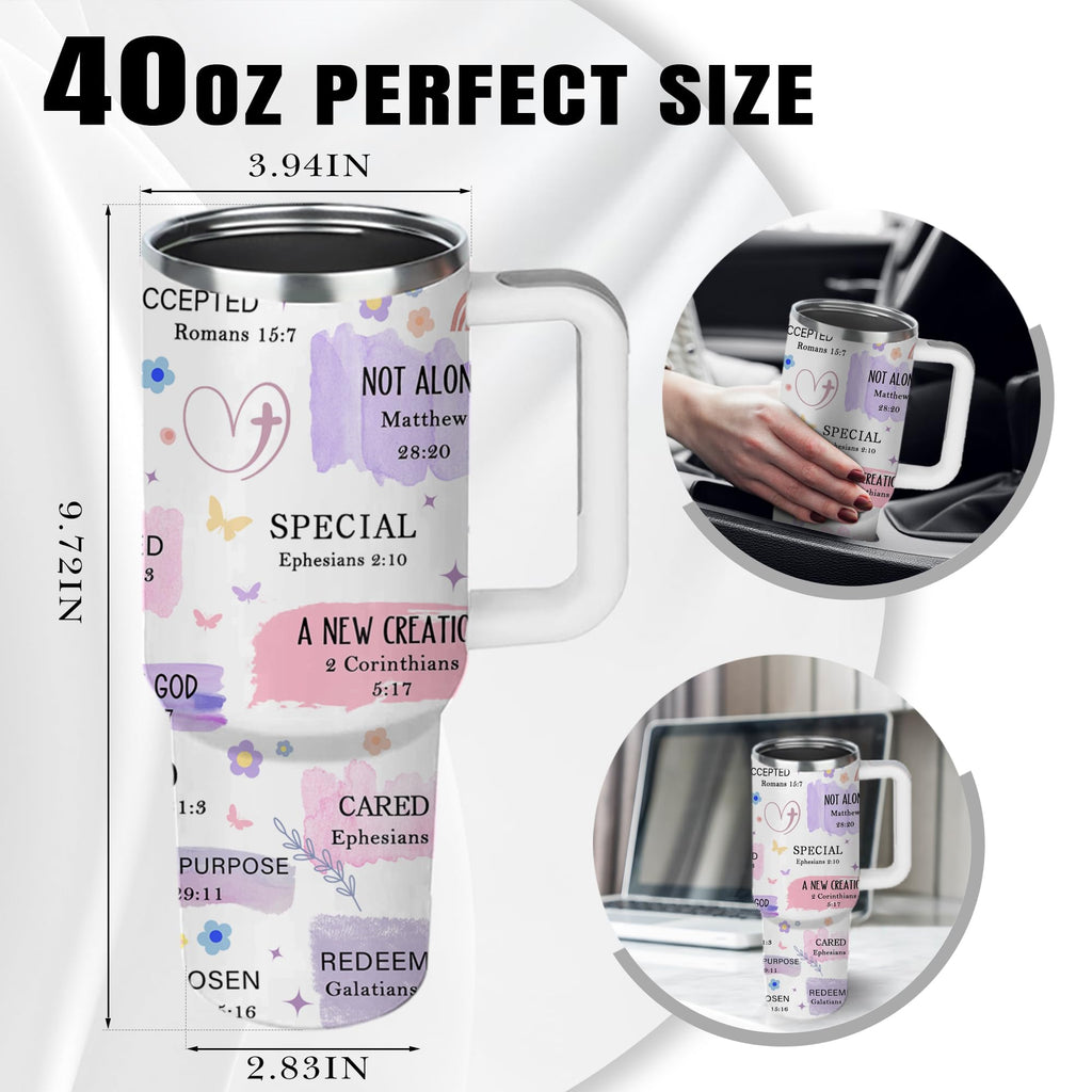 Christian Gifts for Women, 40 oz I Can Do All Things Christ Tumbler With Handle, Inspirational Religious Birthday Gifts for Faith Cup, Christian Jesus God Bible Verse Pastor Prayer Gift for Christmas