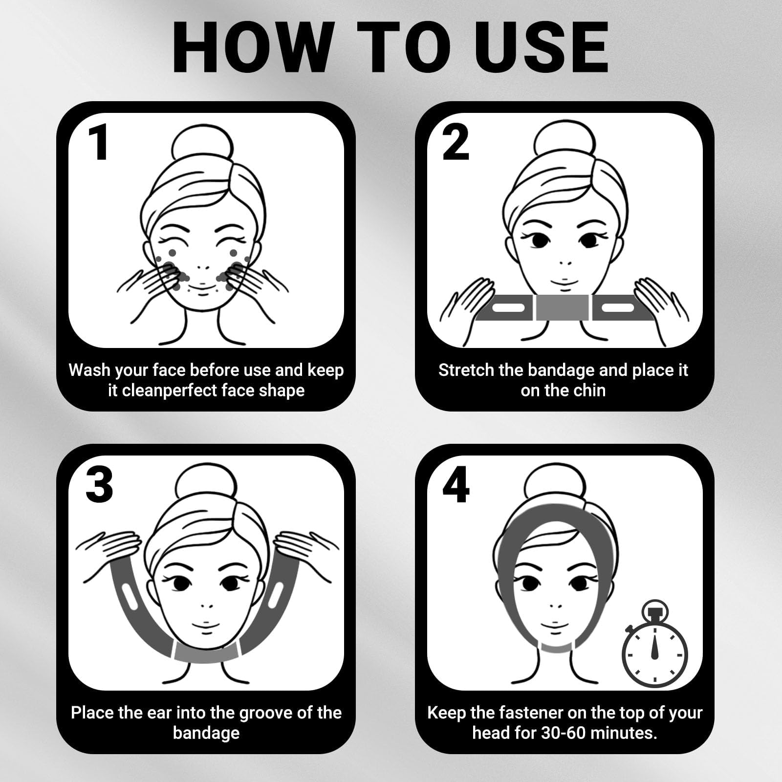 Reusable V Line Lifting Mask with Chin Strap for Sleeping,Face Lift Prevent Sagging, Jaw Exerciser,Pink,M