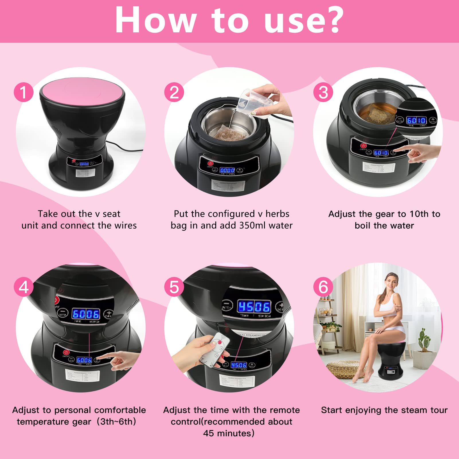 Yoni Steam Pot, Yoni Steam Kit, V Steam at Home Kit with 20 Bags Yoni Herbs, Yoni Seat for Women V Cleaning, Ph Balance, Postpartum Care and more