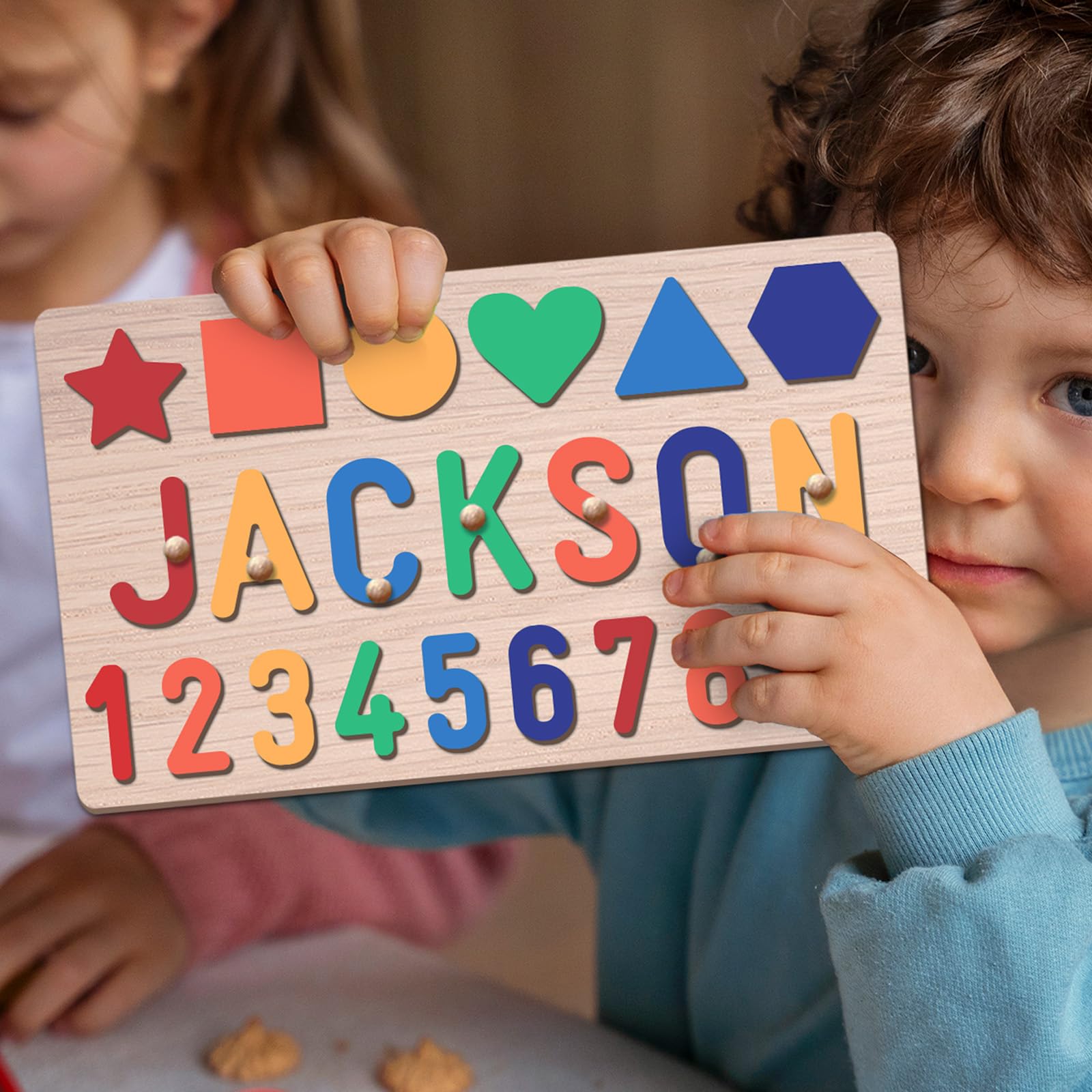 Personalized Name Puzzle for Kids, Personalized Baby Gifts Custom Name Puzzles for Toddlers 1-3 Animal Puzzle, Customized 1st Birthday for Girls & Boys Wooden Puzzle Montessor Toys for Kids