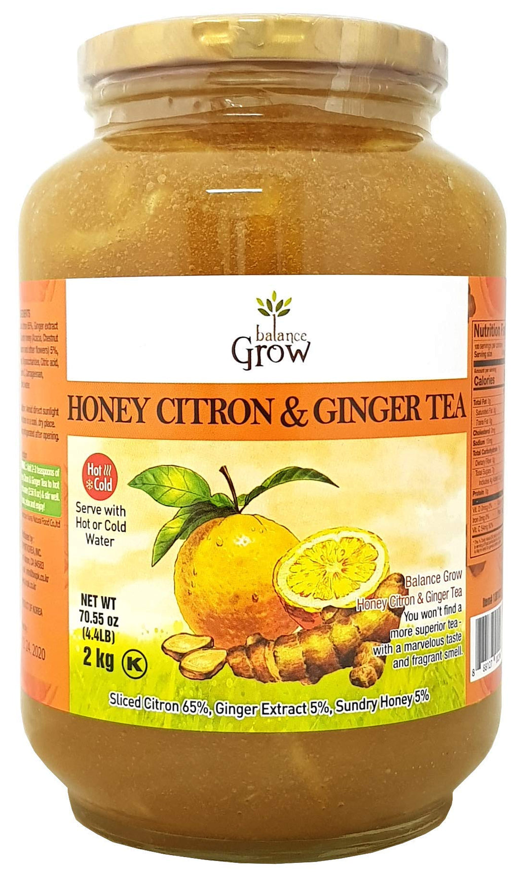 Balance Grow Honey Citron and Ginger Tea 70.55oz (4.4 lbs/2KG) pack of 1