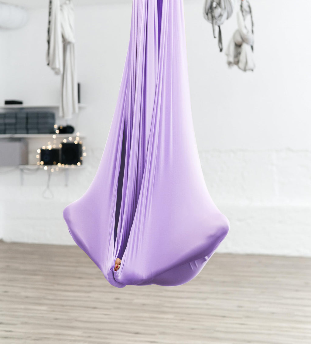 Aerial Silks Set, Premium Ariel Yoga Hammock 9 Yards Aerial Silk, Low-Stretch Fabric, Yoga Starter Kit for Home, Aerial Rig for All Skill Levels - All Hardware Included