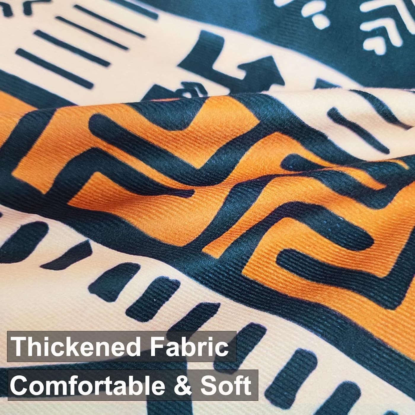 Western Native American Throw Pillow Covers 18X18 Southwestern Boho Aztec Navajo Turquoise Decorative Cushion Pillow Cases for Outdoor Home Decor Set of 4, Double Side Print (African Mudcloth)