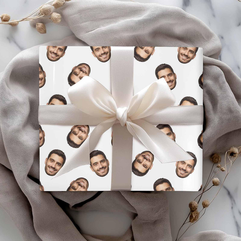 InterestPrint Custom Photo Wrapping Paper Merry Christmas with Christmas hat Wrapping Paper Custom Name Gift Wrap Roll Perfect for Birthdays 58"x 23"