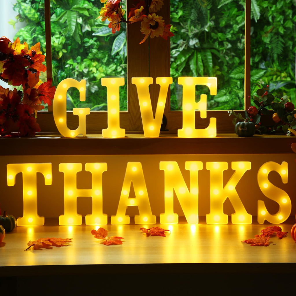 11 Pcs Happy Kwanzaa Large LED Letter Sign LED Lights Battery Powered Table Decorations for Party Favor Light Centerpiece Tabletop Decoration