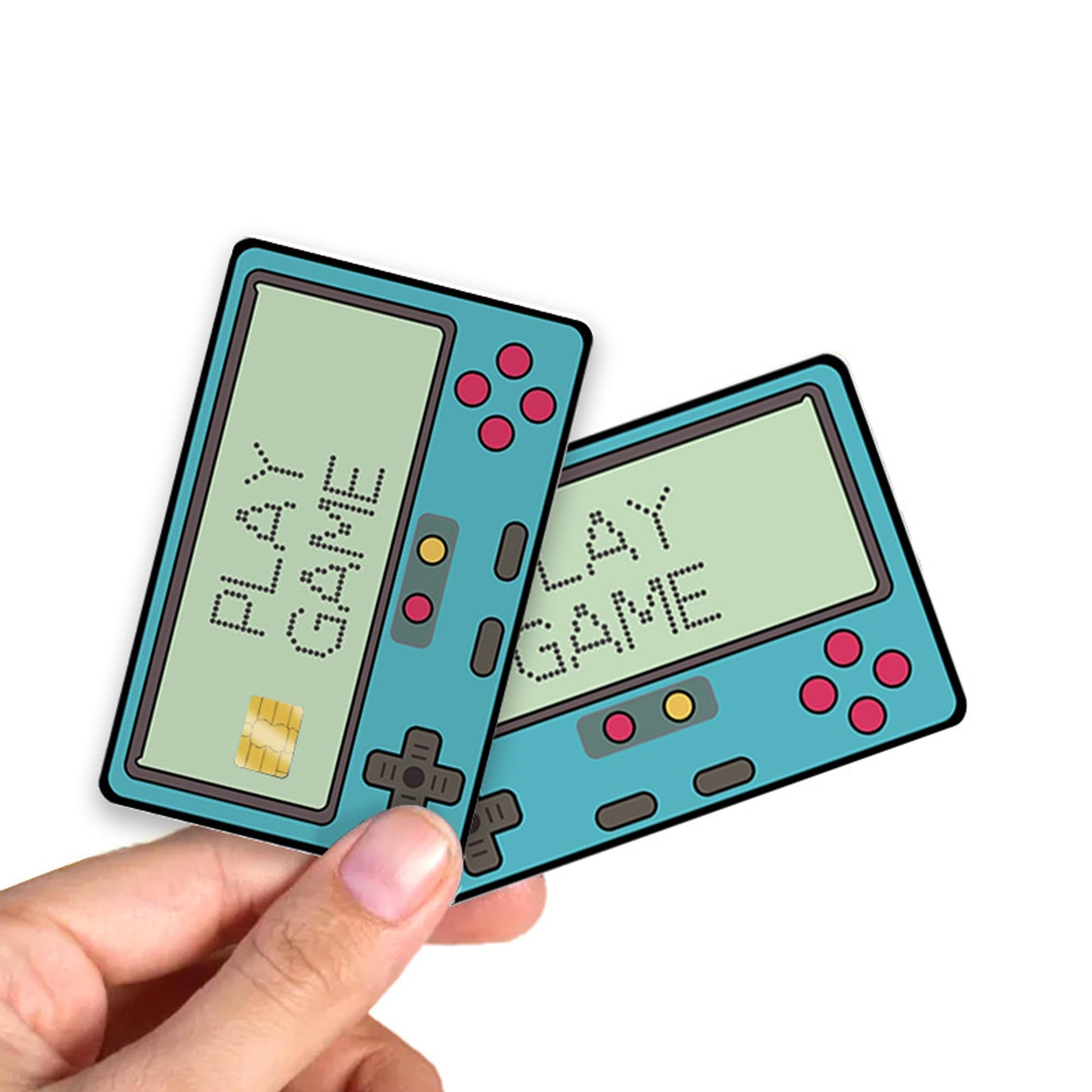 4PCS Credit Card Skin Set, Waterproof Debit Card Sticker Game Machine Theme Bank Card Sticker Skins - Black