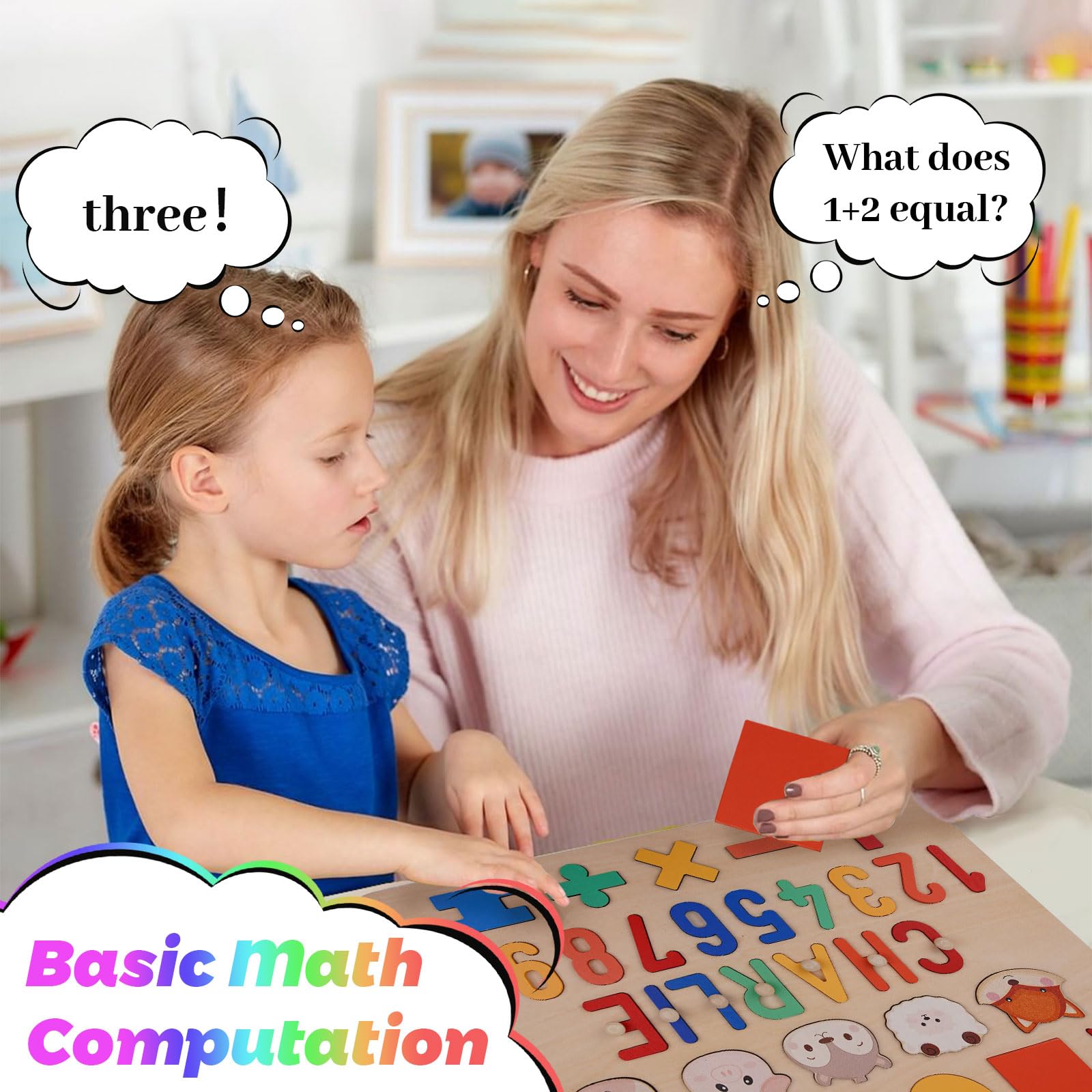 Personalized Name Puzzle for Kids, Personalized Baby Gifts Custom Name Puzzles for Toddlers 1-3 Animal Puzzle, Customized 1st Birthday for Girls & Boys Wooden Puzzle Montessor Toys for Kids