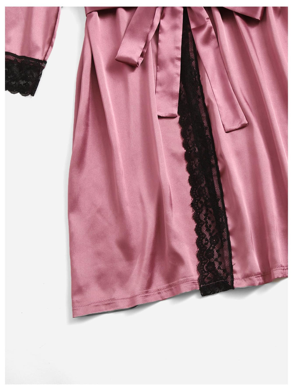 GORGLITTER Women's 5 Piece Floral Print Satin Pajama Set Nightgown Robe Cami Shorts Sleepwear with Storage Bag